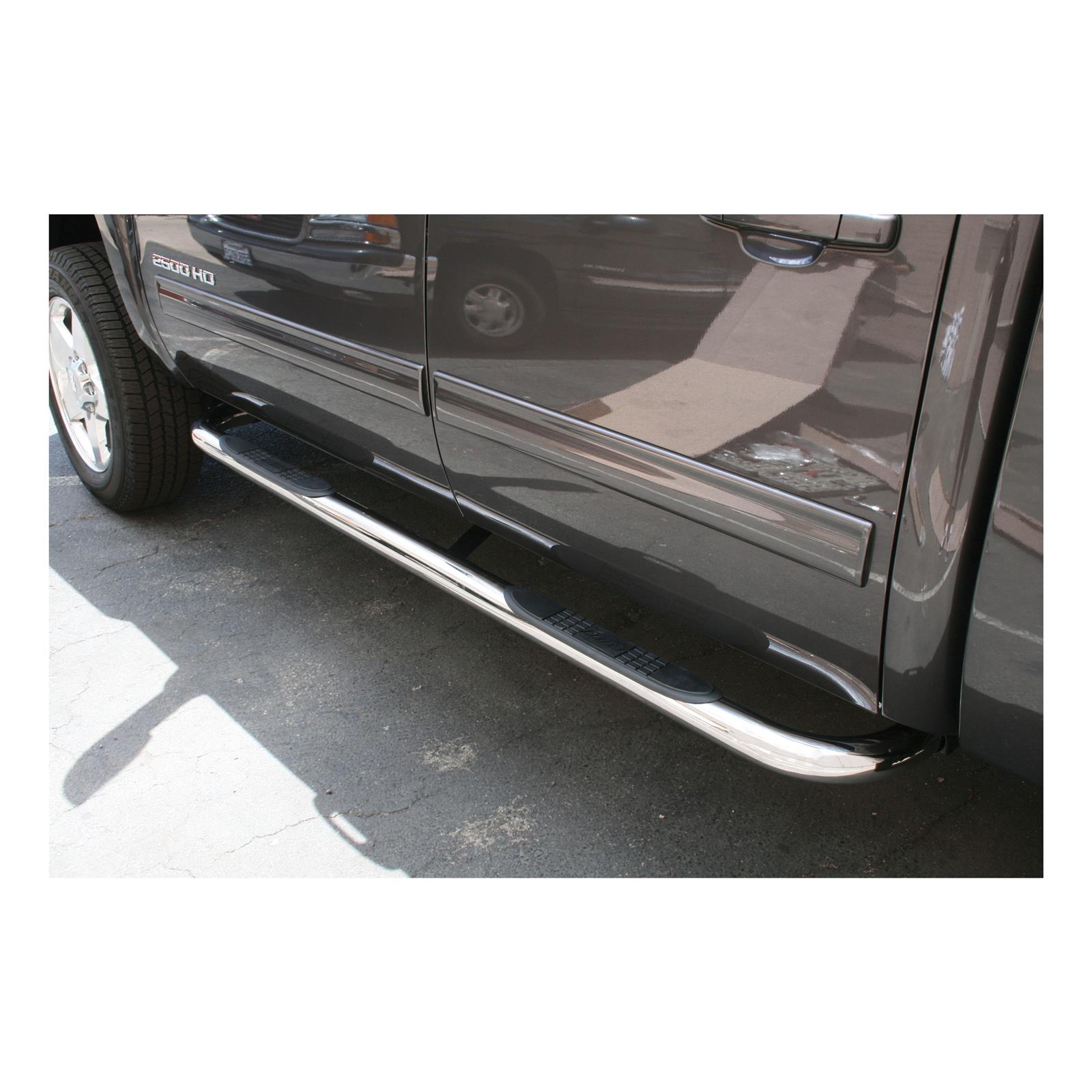 Aries Automotive 3 in. Round Side Bars 204013-2 Step Bars, Diameter, Stainless Steel, Polished, Chevy, GMC, Pair thumbnail 3