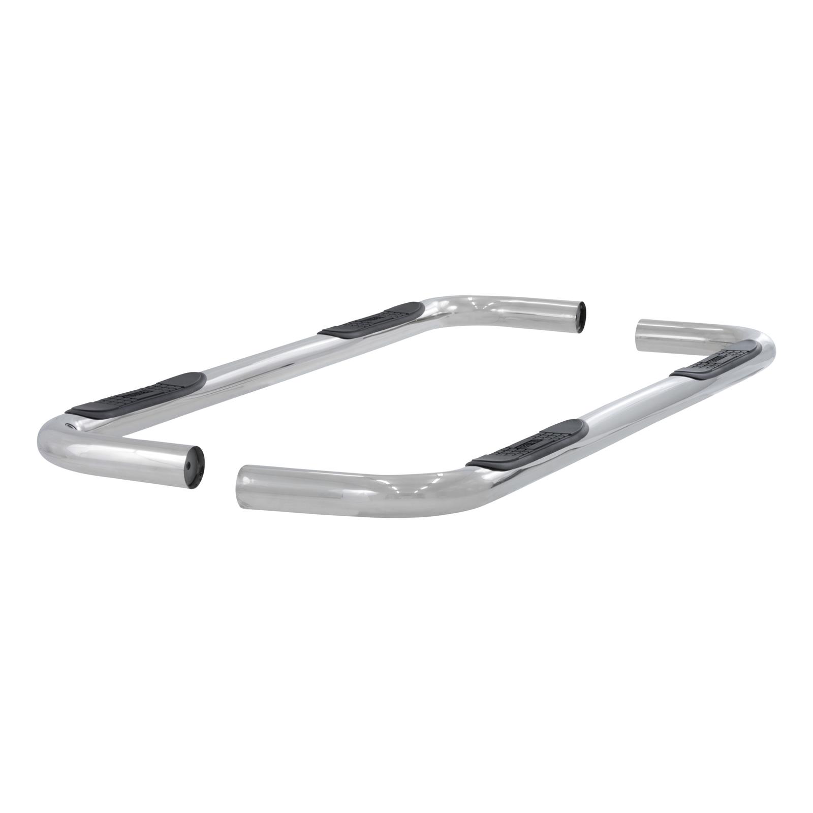 Aries Automotive 3 in. Round Side Bars 204039-2 Nerf and Step Bars, Bars, Stainless Steel, Polished, Chevrolet, GMC, Pair thumbnail 2