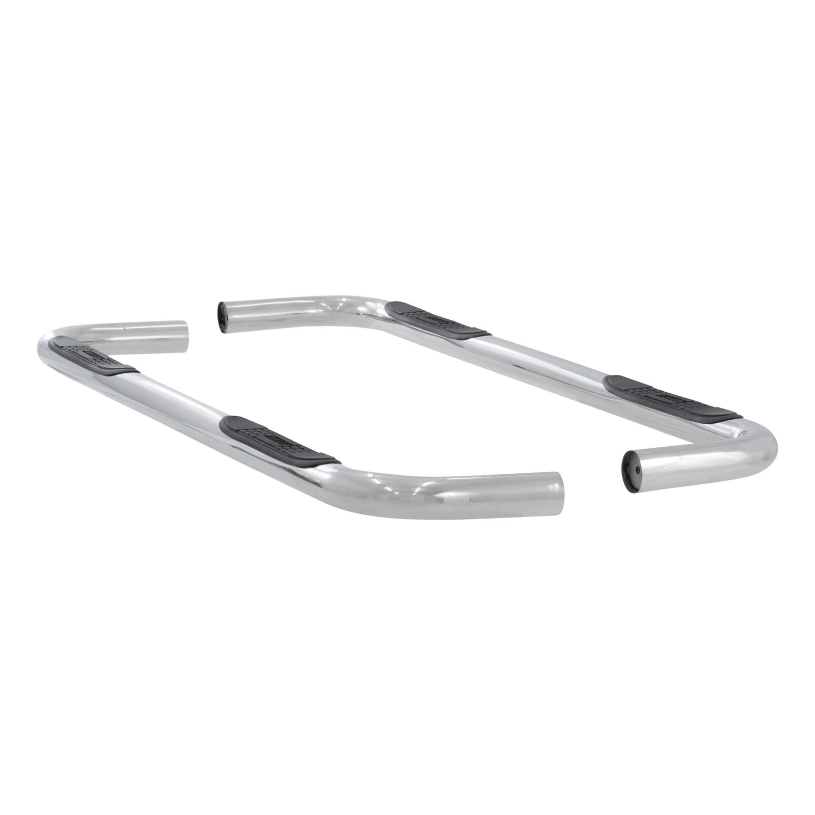 Aries Automotive 3 in. Round Side Bars 204039-2 Nerf and Step Bars, Bars, Stainless Steel, Polished, Chevrolet, GMC, Pair thumbnail 3