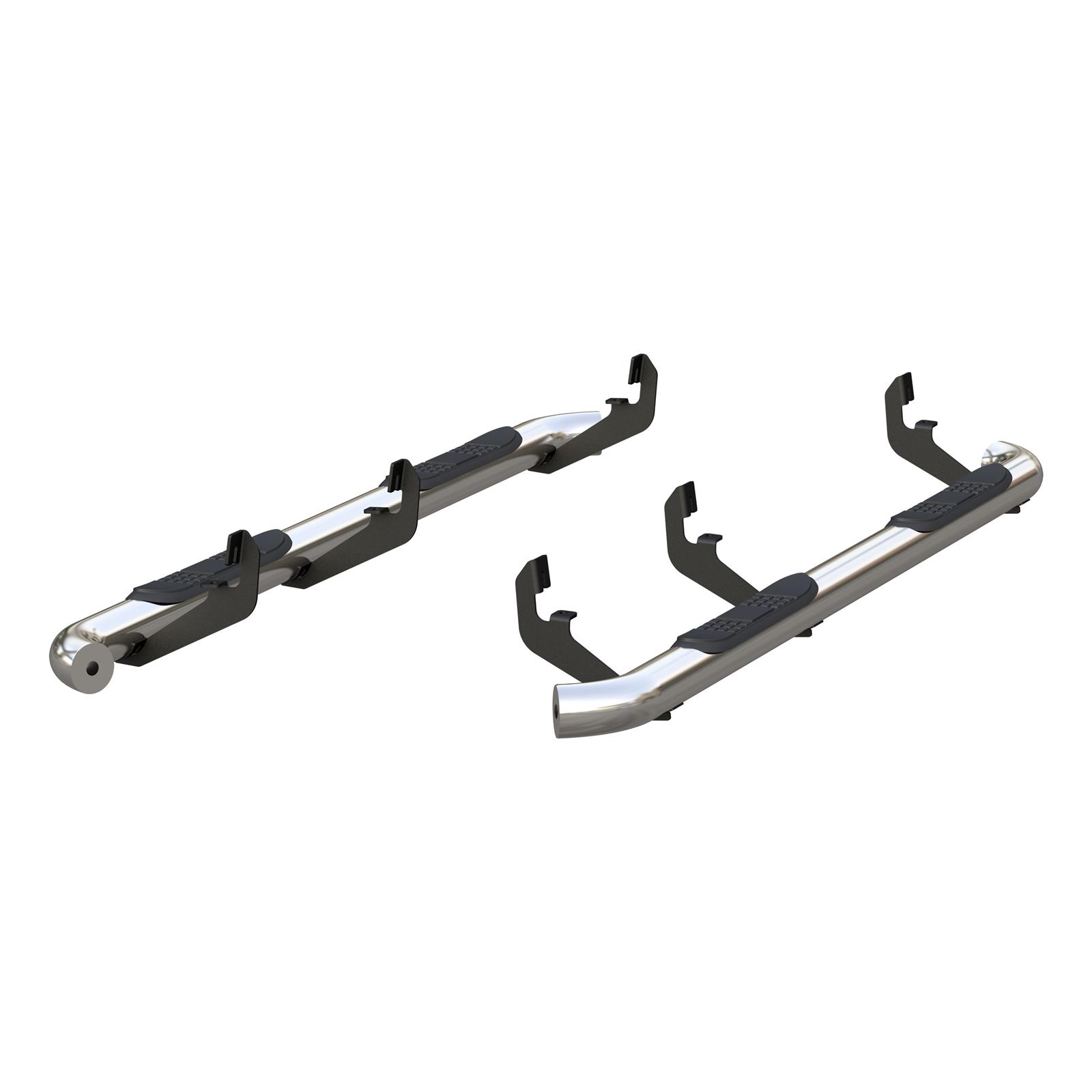 Aries Automotive 3 in. Round Side Bars 204051-2 Step Bars, Diameter, Stainless Steel, Polished, Chevy, GMC, Pair thumbnail 2