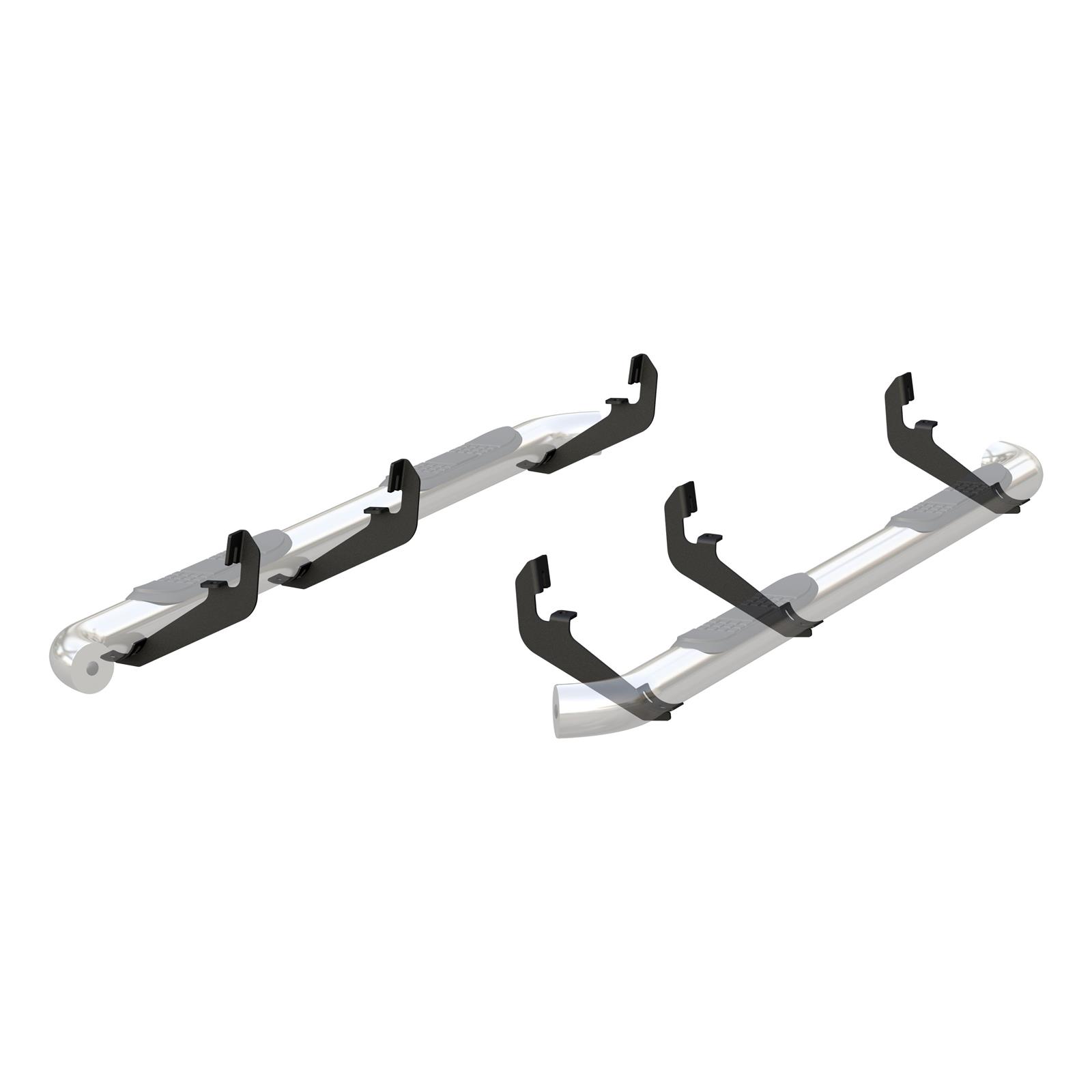 Aries Automotive 3 in. Round Side Bars 204051-2 Step Bars, Diameter, Stainless Steel, Polished, Chevy, GMC, Pair thumbnail 4