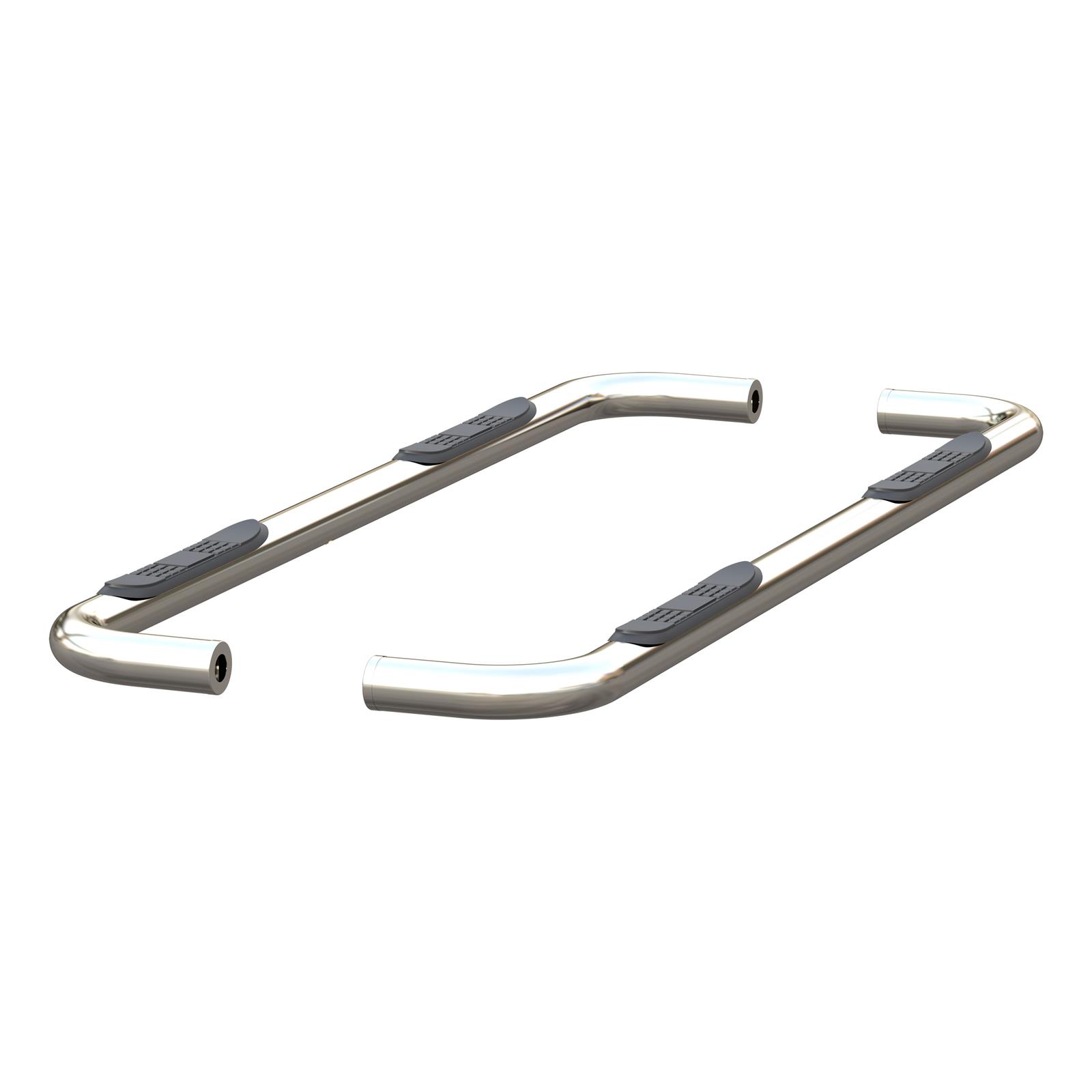 Aries Automotive 3 in. Round Side Bars 204053-2 Nerf and Step Bars, Stainless Steel, Polished, 3.00 Diameter, Chevrolet, GMC, Pair thumbnail 2