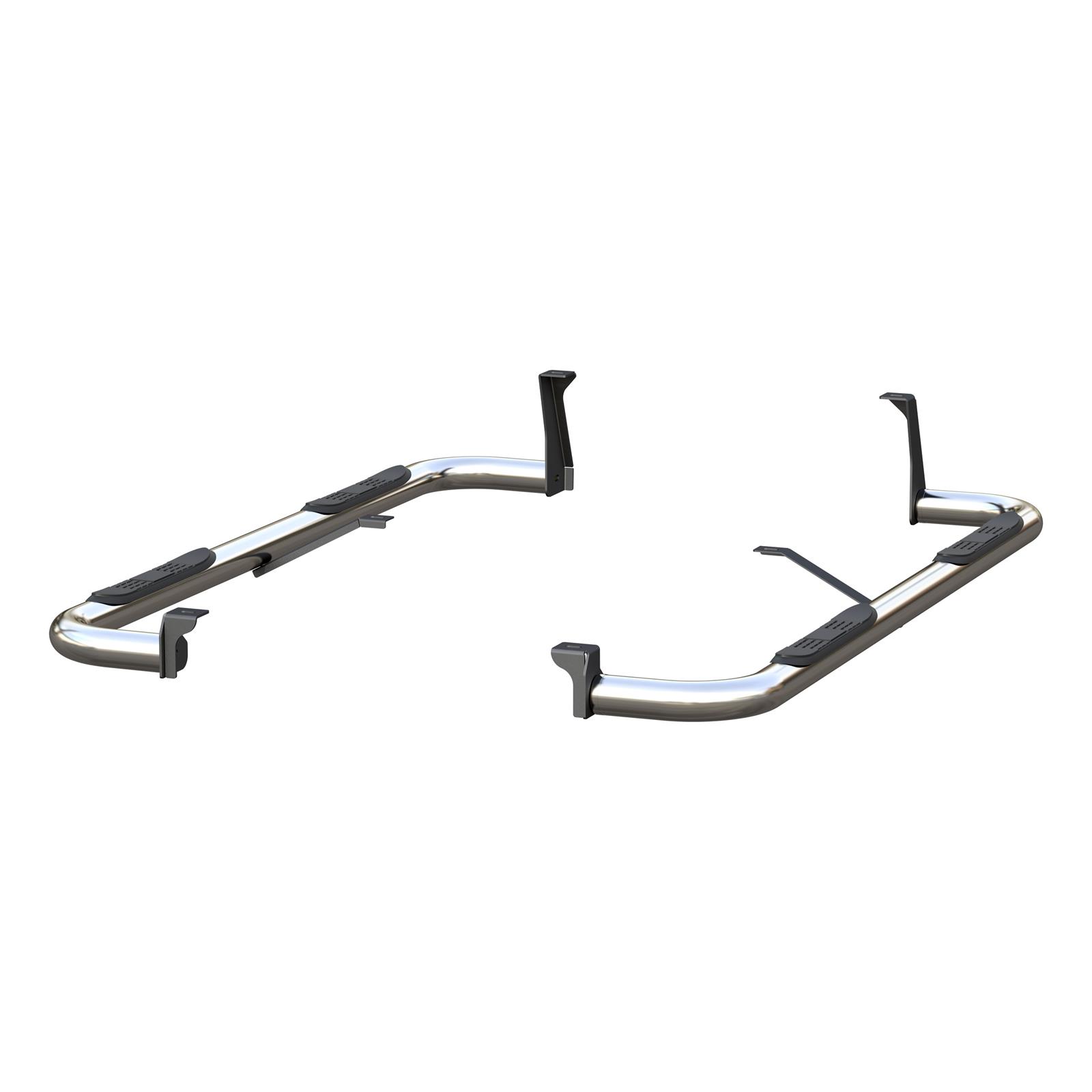 Aries Automotive 3 in. Round Side Bars 204054-2 Nerf and Step Bars, Stainless Steel, Polished, 3.00 Diameter, Chevrolet, GMC, Pair thumbnail 2