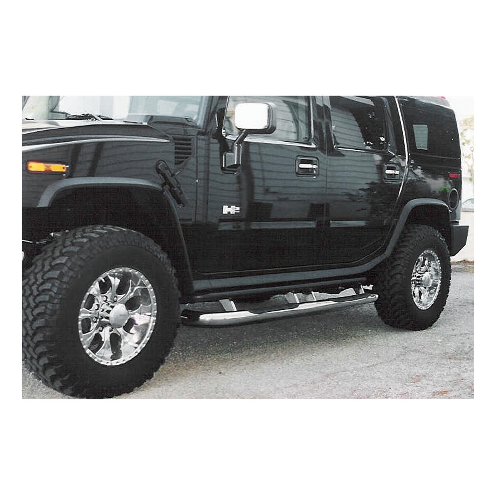 Aries Automotive 3 in. Round Side Bars 204075-2 Step Bars, Diameter, Stainless Steel, Polished, Chevy, GMC, Pair thumbnail 2