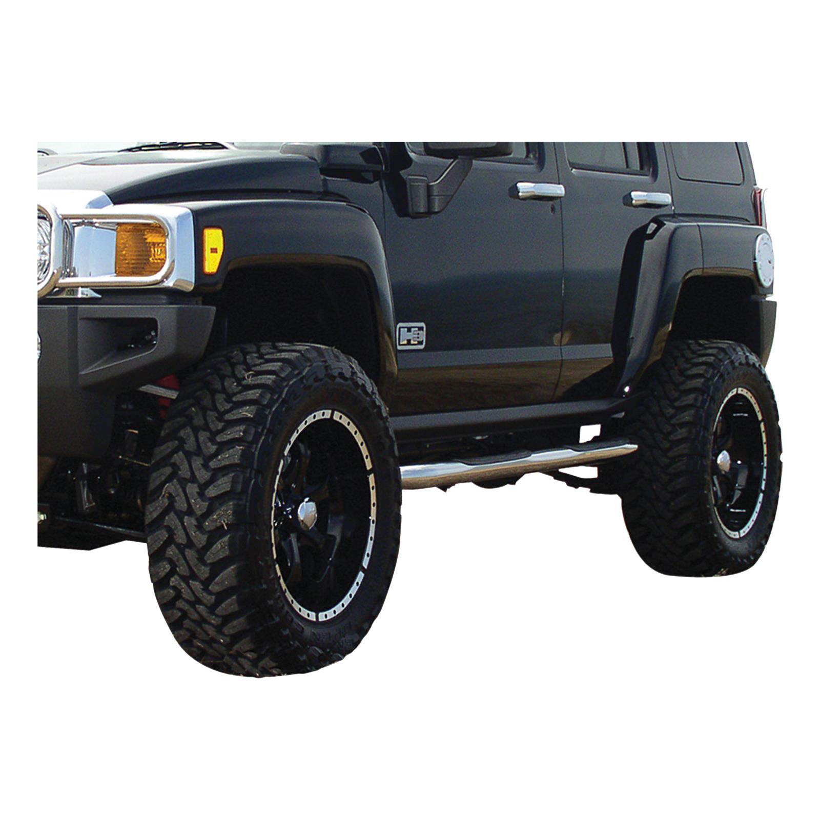 Aries Automotive 3 in. Round Side Bars 204076-2 Step Bars, Diameter, Stainless Steel, Polished, Hummer, Pair thumbnail 2