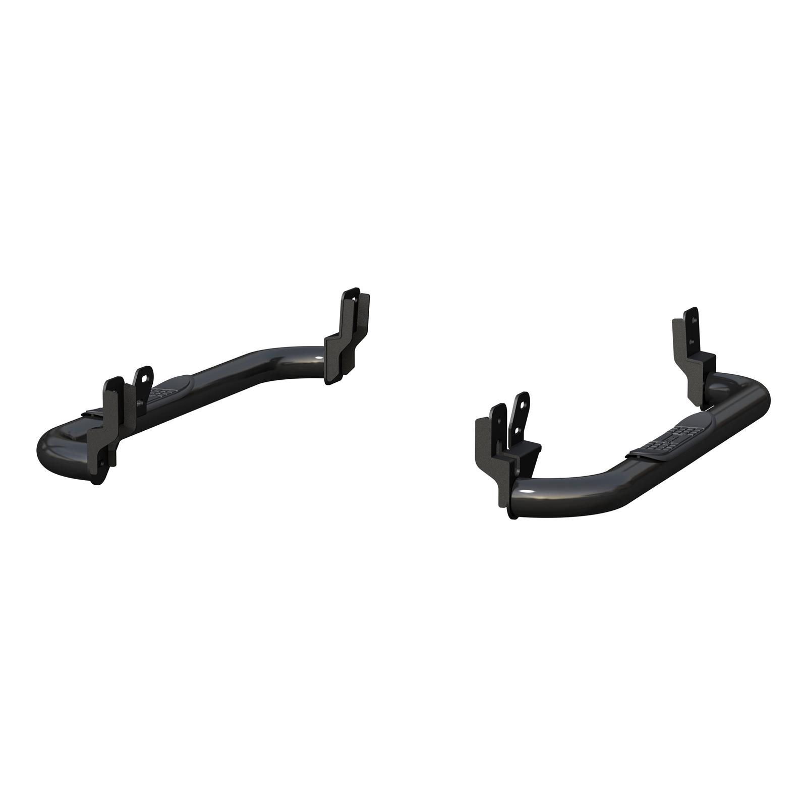 Aries Automotive 3 in. Round Side Bars 205039 Nerf and Step Bars, Steel, Black, Polished, Powdercoated, 3.00 in, Diameter, Dodge, Pair thumbnail 4