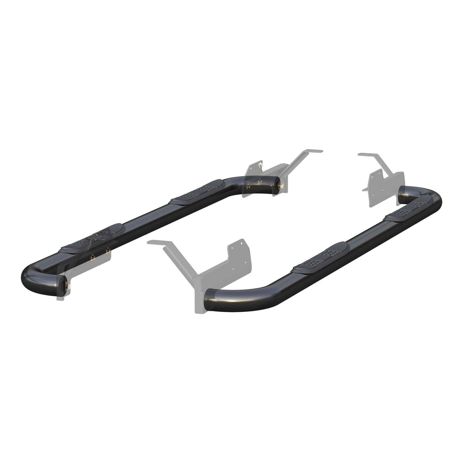 Aries Automotive 3 in. Round Side Bars 205044 Nerf and Step Bars, Bars, Steel, Black, Gloss, Powdercoated, 3.00 Diameter, Ram, Pair thumbnail 8