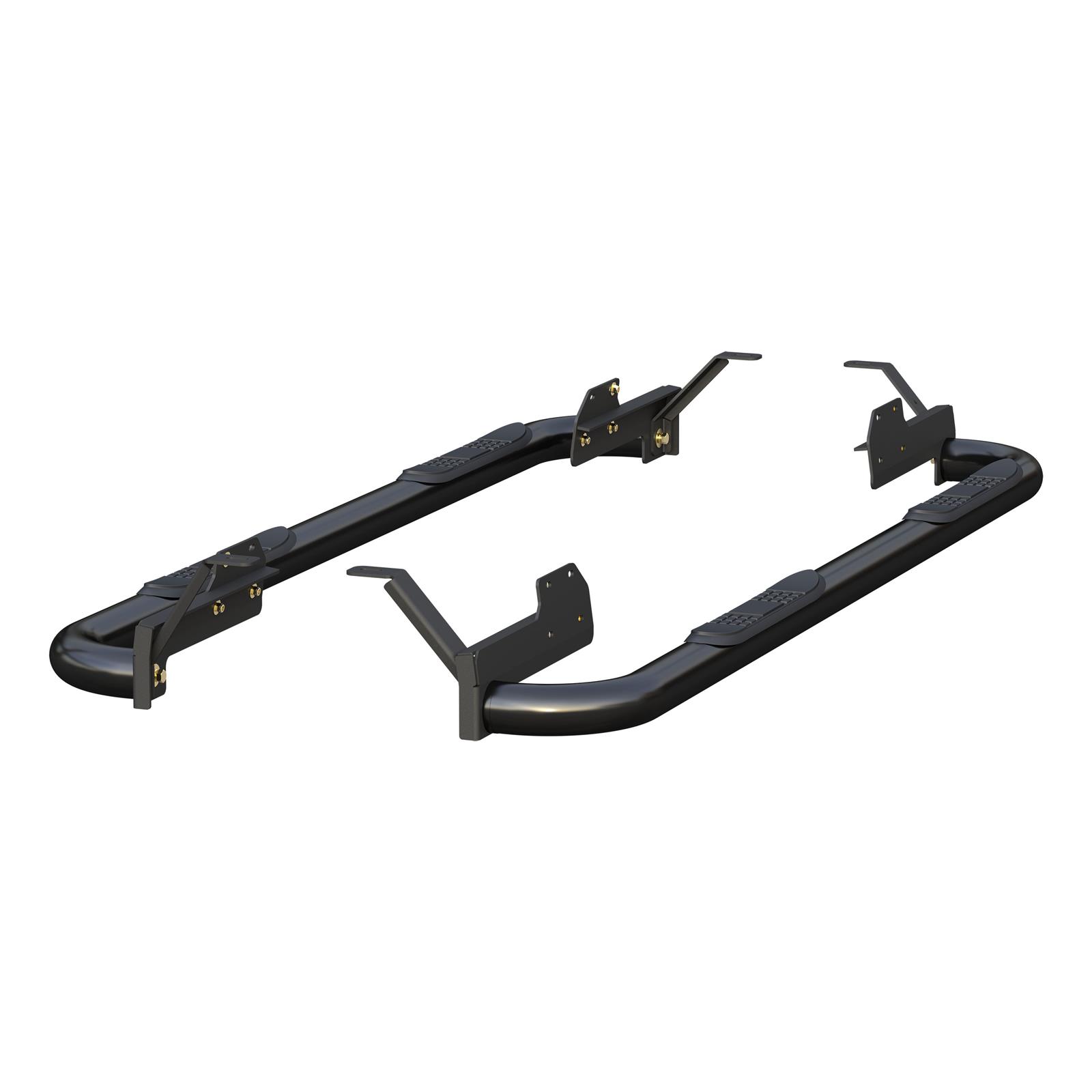 Aries Automotive 3 in. Round Side Bars 205044 Nerf and Step Bars, Bars, Steel, Black, Gloss, Powdercoated, 3.00 Diameter, Ram, Pair thumbnail 6