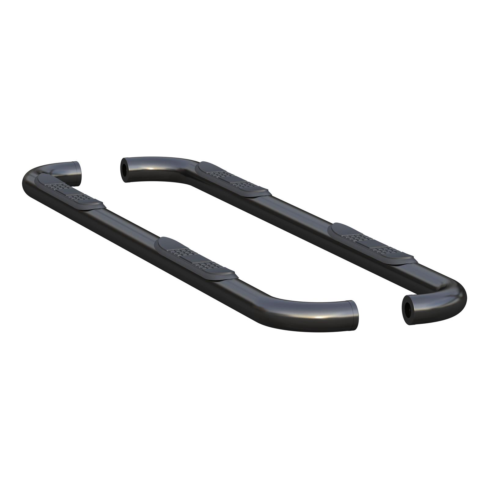 Aries Automotive 3 in. Round Side Bars 205044 Nerf and Step Bars, Bars, Steel, Black, Gloss, Powdercoated, 3.00 Diameter, Ram, Pair