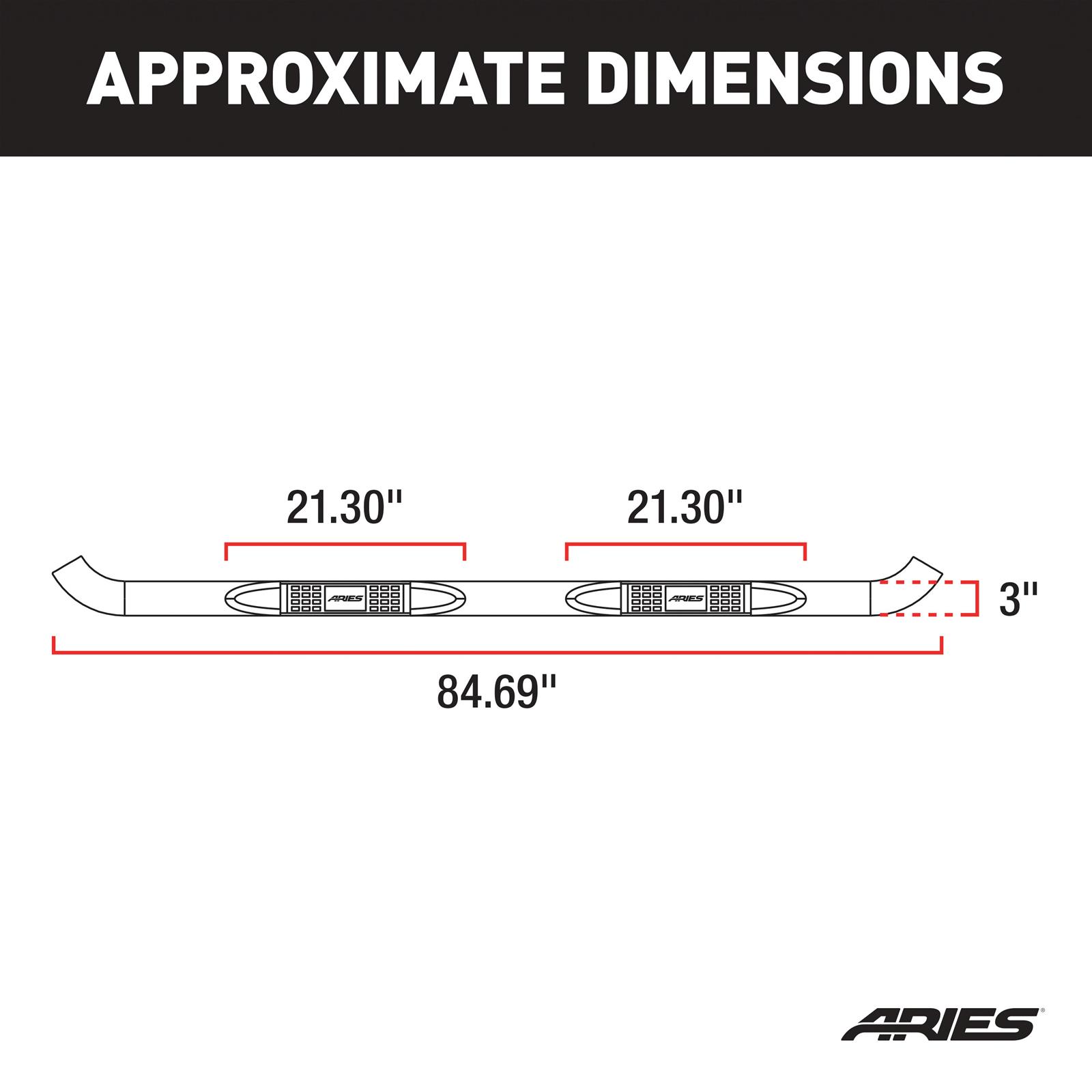 ARIES Automotive 205045-2 Aries Automotive 3 in. Round Side Bars