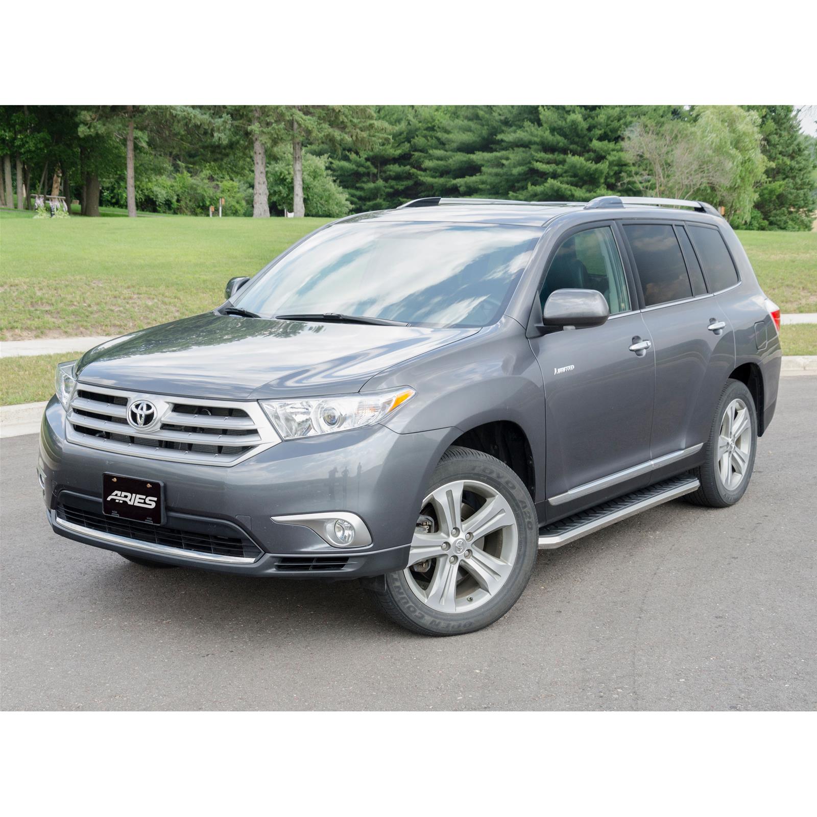 Aries Automotive AeroTread Running Boards for 2007-2013 HIGHLANDER - 2051014 Boards, Aluminum/Stainless Steel, Polished, Full Length, 70.00 in. Length, Toyota, Pair thumbnail 2