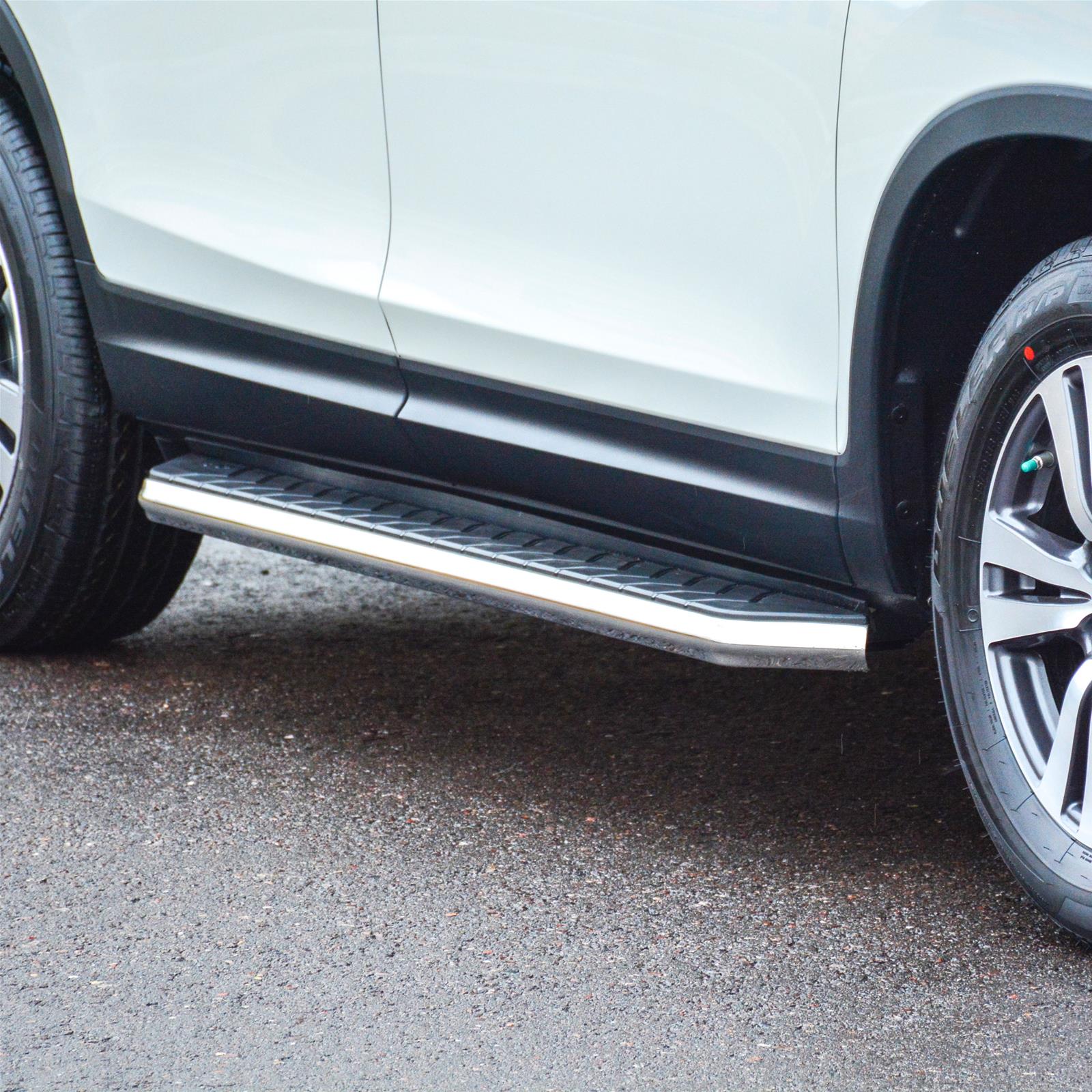 Aries Automotive AeroTread Running Boards 2051029 Boards, Aluminum/Stainless Steel, Polished, Full Length, 70.00 in. Length, For use on Honda®, Pair