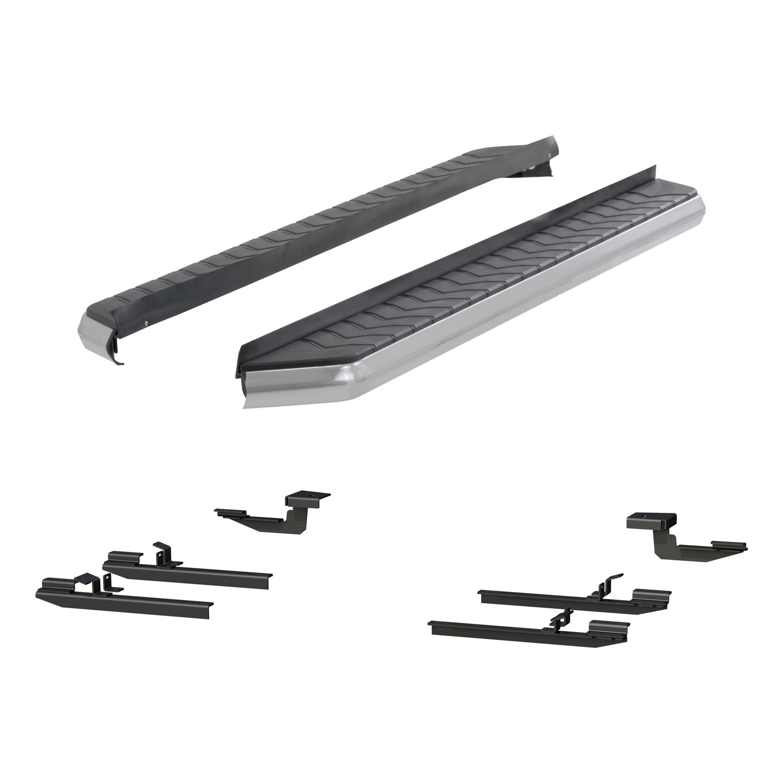 Aries Automotive AeroTread Running Boards for 2008-2020 ROGUE, 2014-2015 ROGUE SELECT, 2017-2022 SPORT - 2051037 Boards, AeroTread, Aluminum/Stainless Steel, Polished, Wheel-to-wheel Position, 70.00 in. Length, Nissan, Pair thumbnail 2