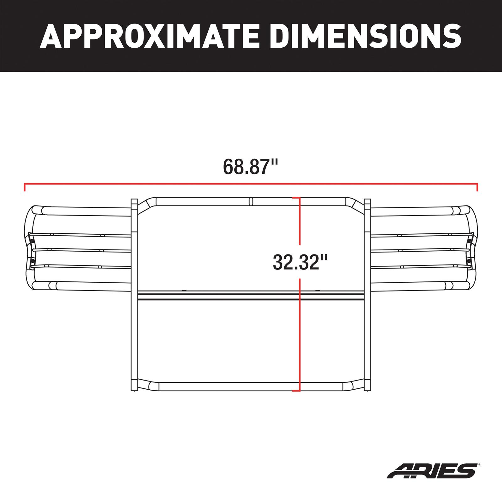 Aries Automotive Grille Guards for 2004-2006 TUNDRA - 2053 Guard, Brush Guard Steel, Black Powdercoated, Toyota, Each thumbnail 3