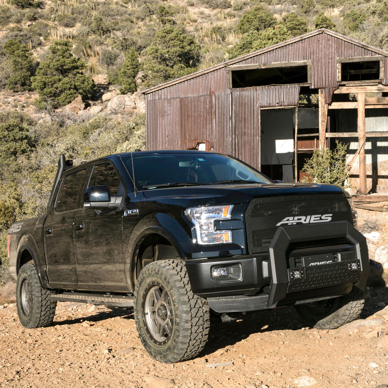 Aries Automotive RidgeStep Running Boards 2055520 Boards, Carbon Steel, Black Powdercoated, Textured, 6 1/2 in. Boards, 53.00 in. Length, Ford, Pair