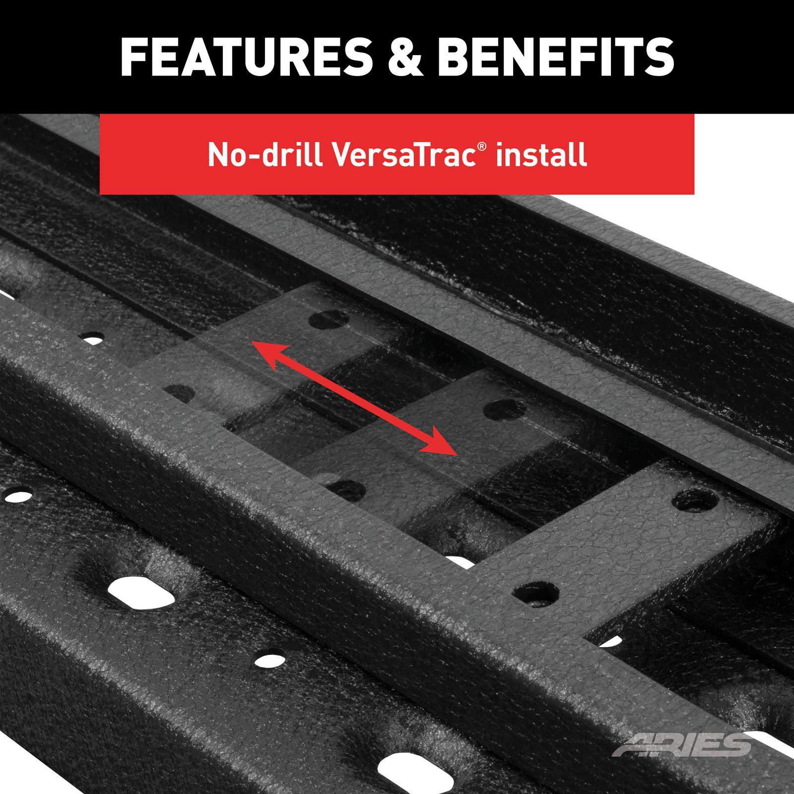 Aries Automotive RidgeStep Running Boards 2055541 Boards, Chevy, GMC, Crew, Black, 2055105 & C2891, Pair thumbnail 4