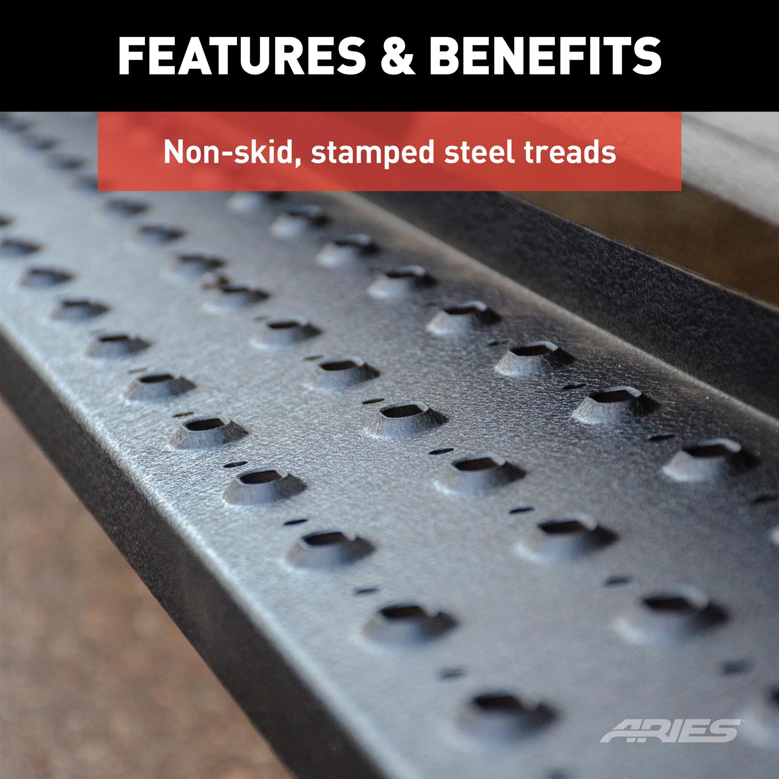 Aries Automotive RidgeStep Running Boards 2055554 Boards, Carbon Steel, Black Powdercoated, Textured, 6 1/2 in. Boards, 75.00 in. Length, Ford, Pair thumbnail 5