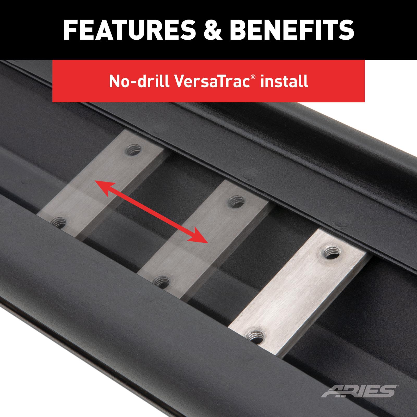 Aries Automotive Ascentstep Running Boards 2057985 Boards, 85 in,, Black, Pair thumbnail 4
