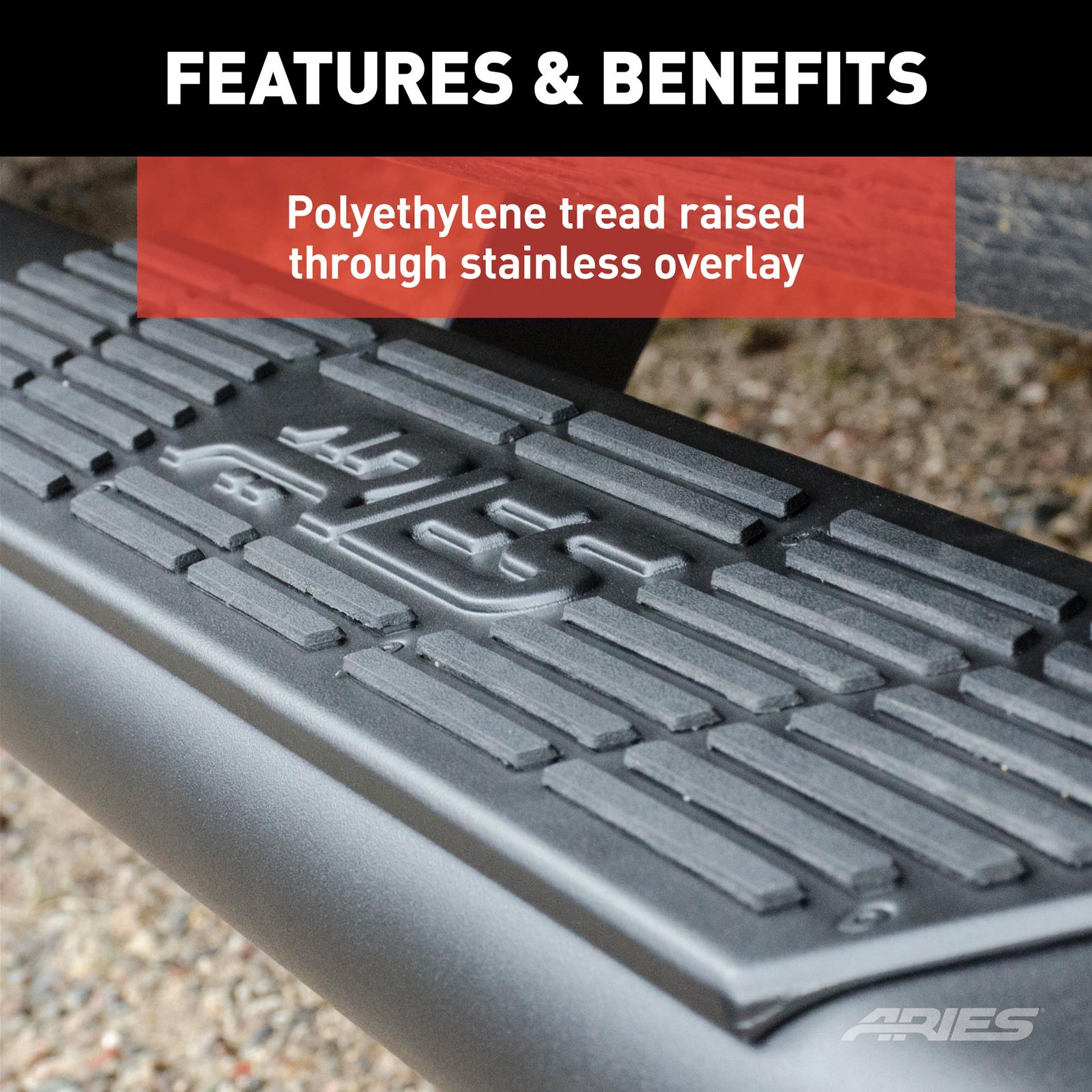 Aries Automotive Ascentstep Running Boards 2057991 Boards, 91 in,, Black, Pair