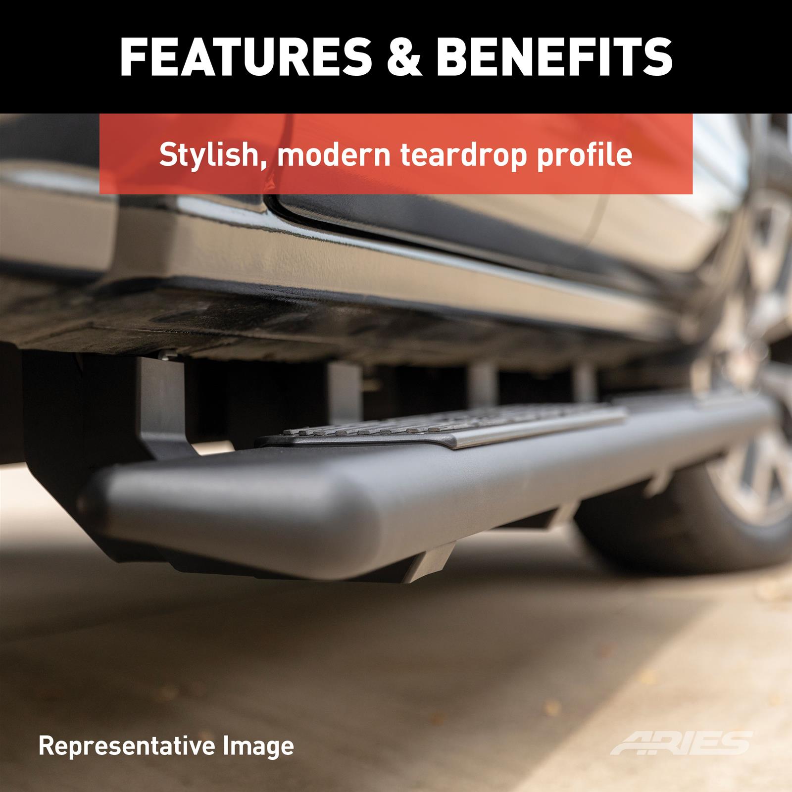 Aries Automotive Ascentstep Running Boards 2057991 Boards, 91 in,, Black, Pair thumbnail 6
