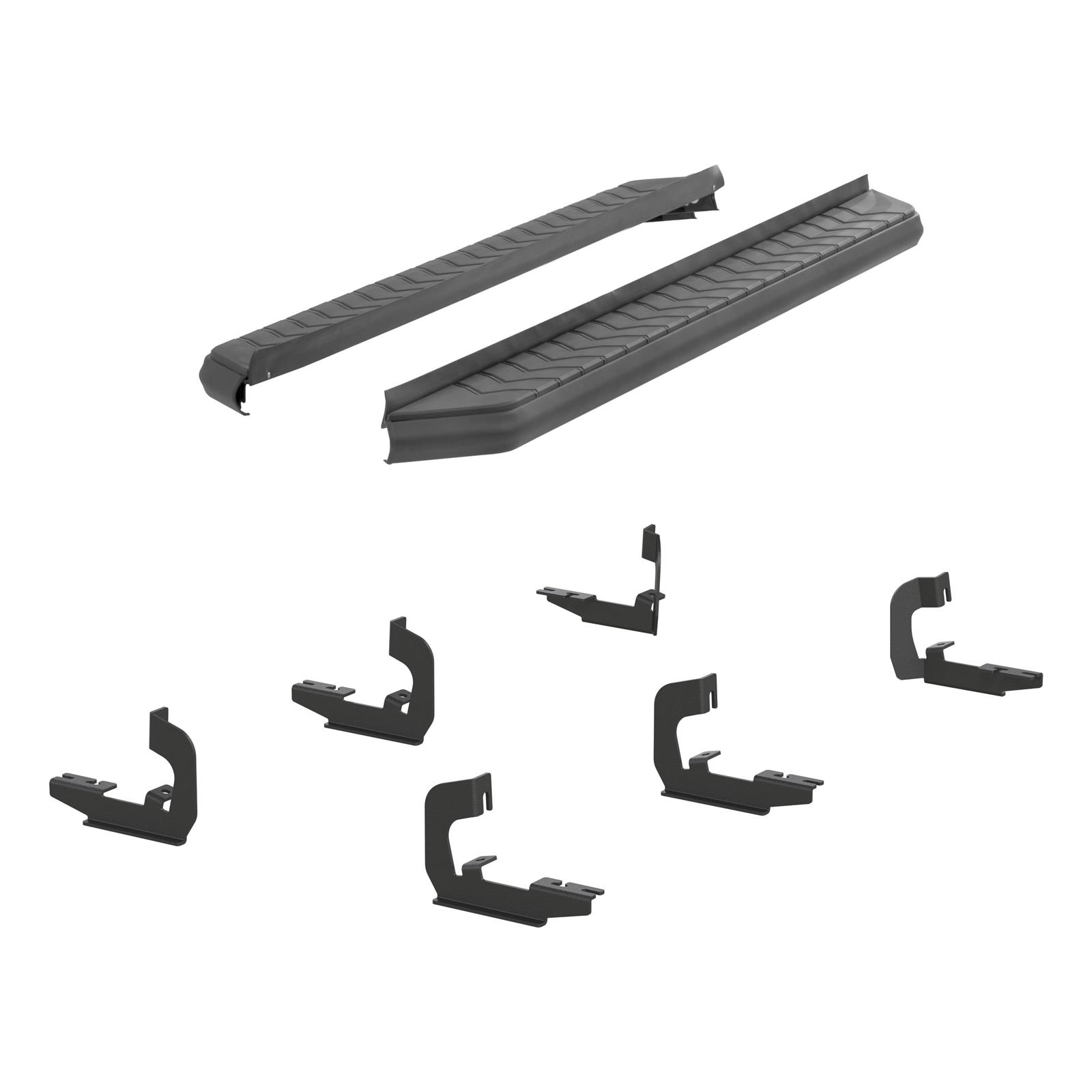 Aries Automotive AeroTread Running Boards for 2007-2020 YUKON, TAHOE, 2007-2018 ESCALADE - 2061004 Boards, Aluminum/Stainless Steel, Black Powdercoated, 5 in. Boards, 76.00 in. Length, Cadillac, Chevrolet, GMC, Pair thumbnail 2