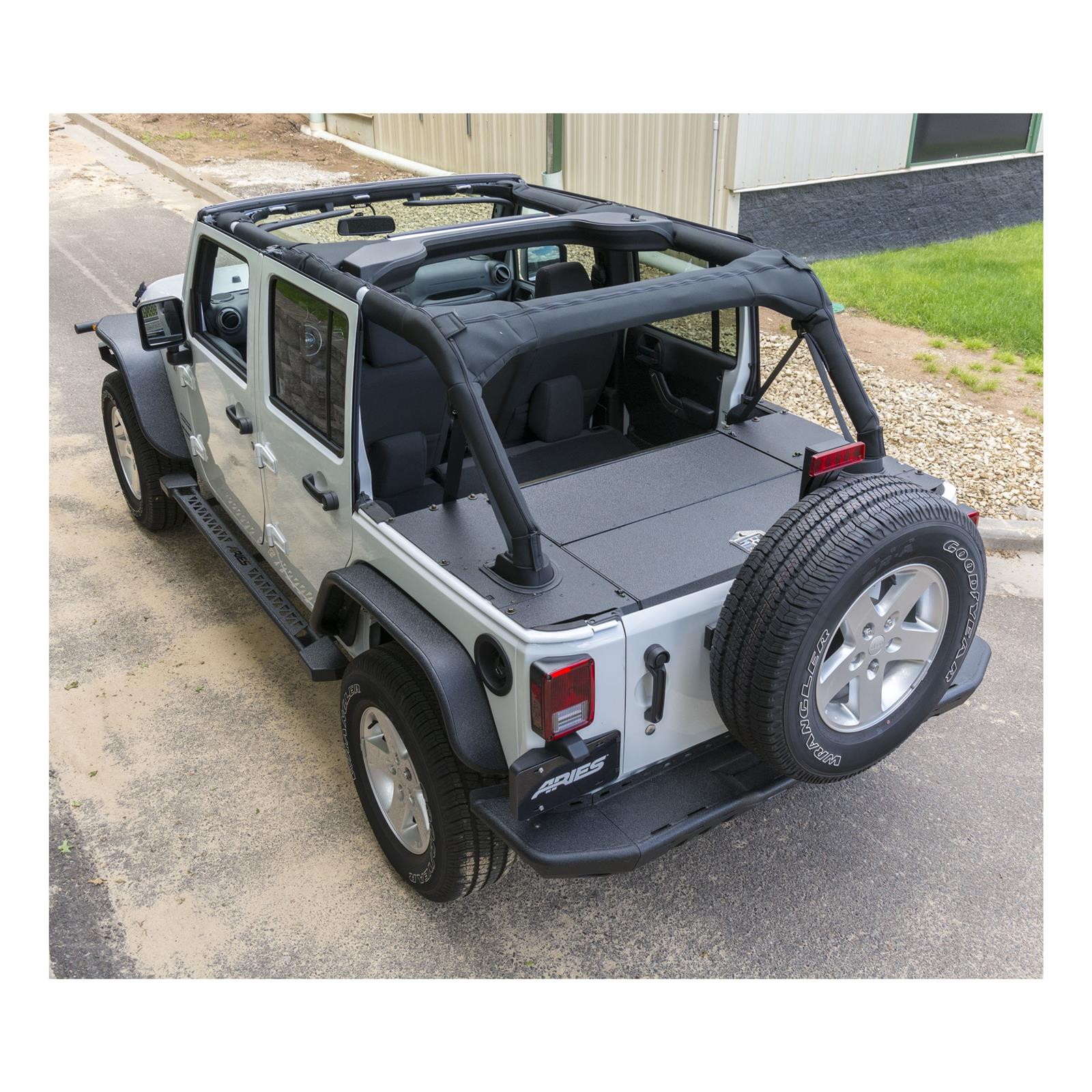 ARIES Automotive Powersports Cargo Carrier Components 2070475 Security Lid, KIT/2011-15 JK 4DR SECURITY CARGO LID/BLK ALUM thumbnail 2