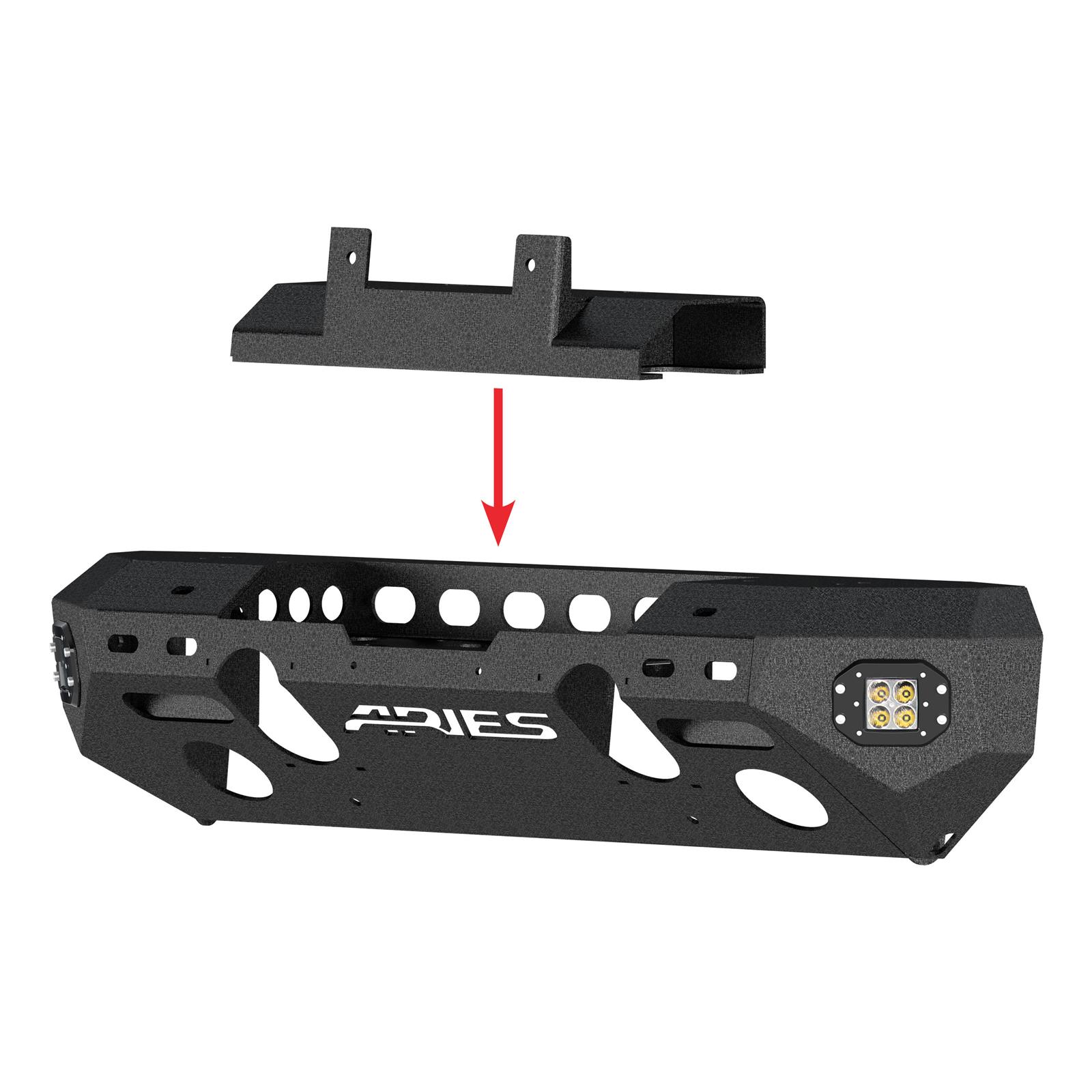 ARIES Automotive Winch Mounts 2072100 Adapter Plate with Fairlead Mount thumbnail 3