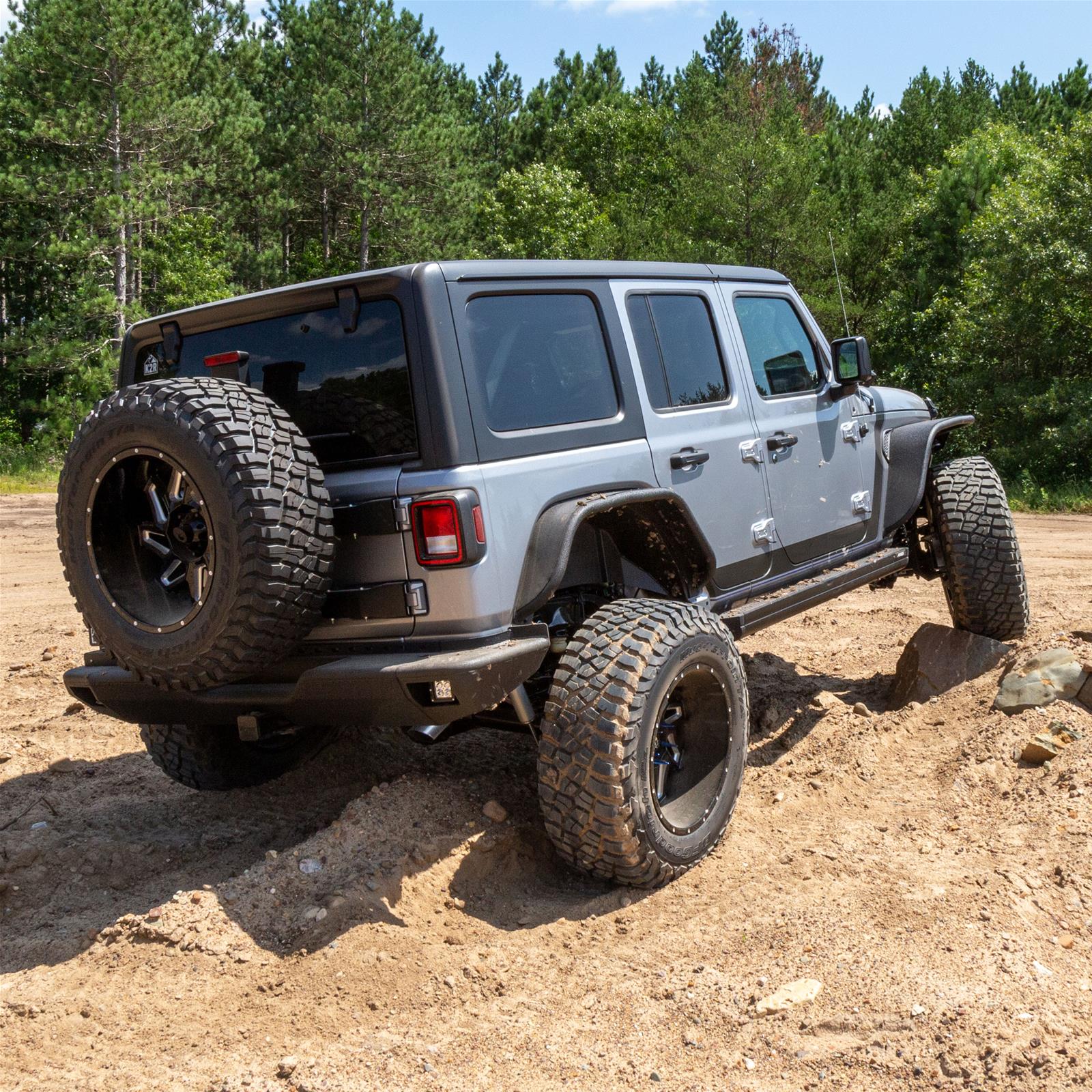 Aries Automotive TrailChaser Rear Bumpers for 2018-2025 WRANGLER - 2081025 Bumpers, Steel, Black Powdercoated, Textured, Fabricated, Rear, Center Section, Jeep, Each