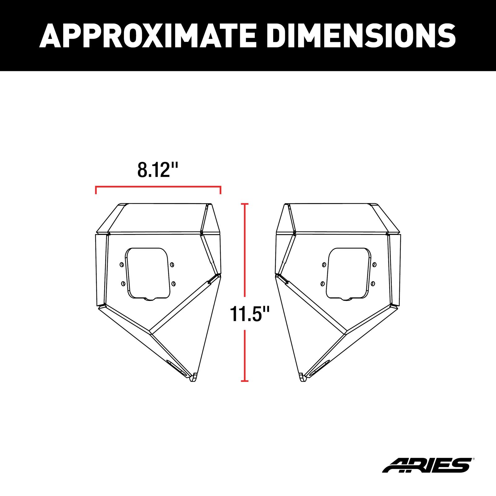 Aries Automotive TrailCrusher Front Bumper Corner Guards with LEDs for 2020-2025 GLADIATOR, 2007-2025 WRANGLER, 2018 WRANGLER JK - 2081200 Guards, Steel, Black Powdercoated, Textured, Front, Jeep, Pair thumbnail 4