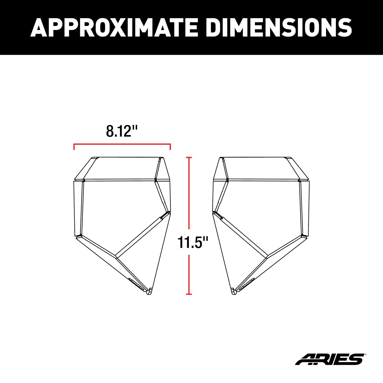 Aries Automotive TrailCrusher Front Bumper Corner Guards 2081207 Guards, Steel, Black Powdercoated, Textured, Front, Jeep, Pair thumbnail 3