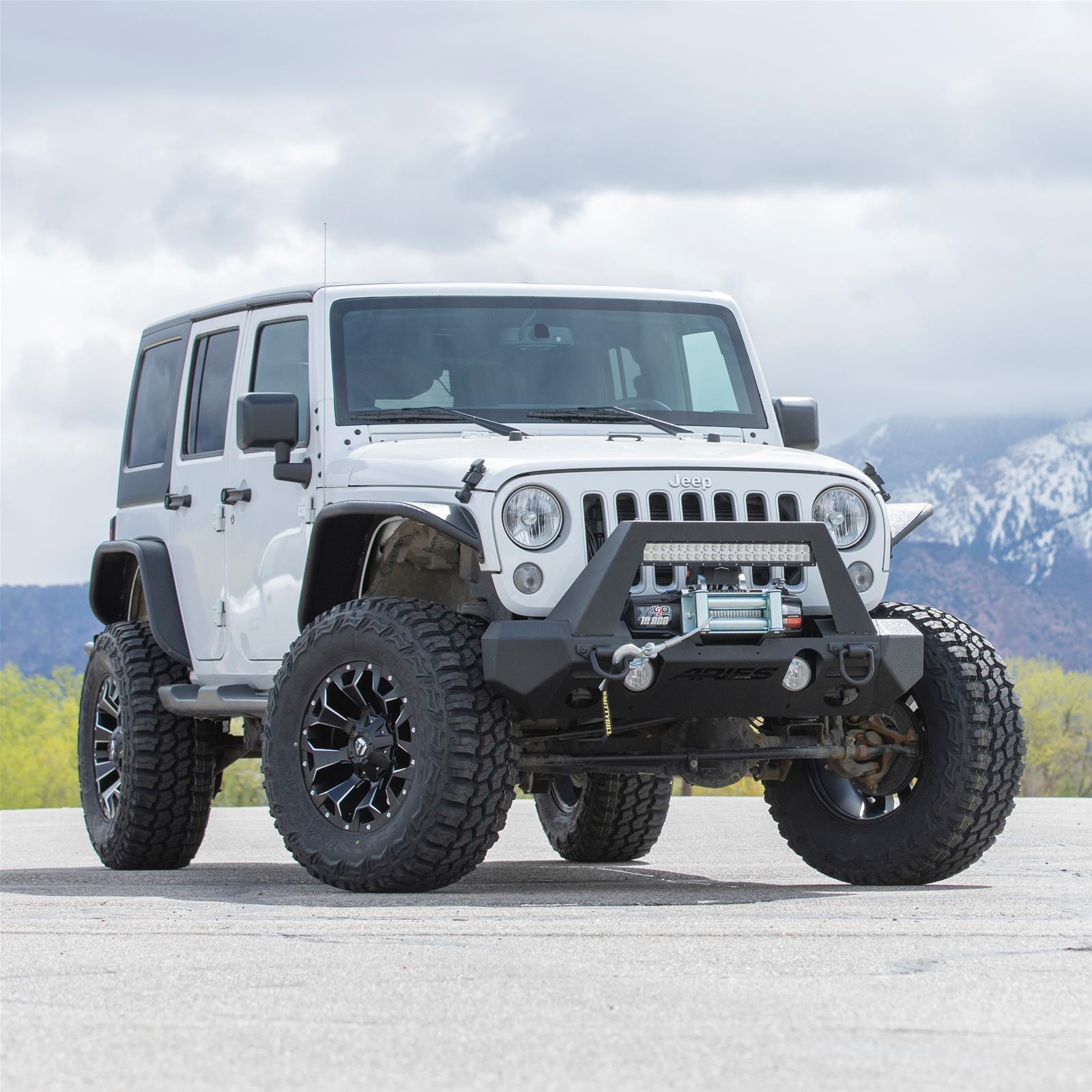 Aries Automotive TrailCrusher Front Bumper Corner Guards 2081207 Guards, Steel, Black Powdercoated, Textured, Front, Jeep, Pair