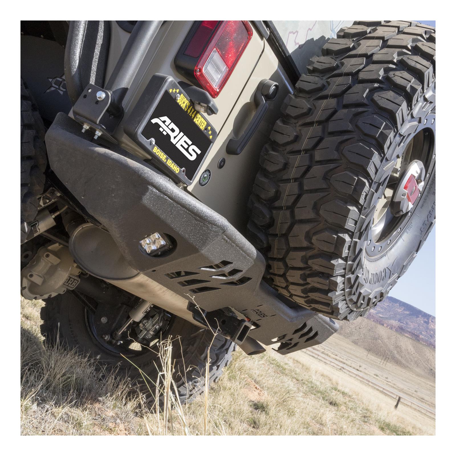 Aries Automotive TrailCrusher Rear Bumper Corner Guards for 2007-2017 WRANGLER, 2018 WRANGLER JK - 2081220 Guards, Steel, Black Powdercoated, Textured, Rear, Jeep, Pair thumbnail 2