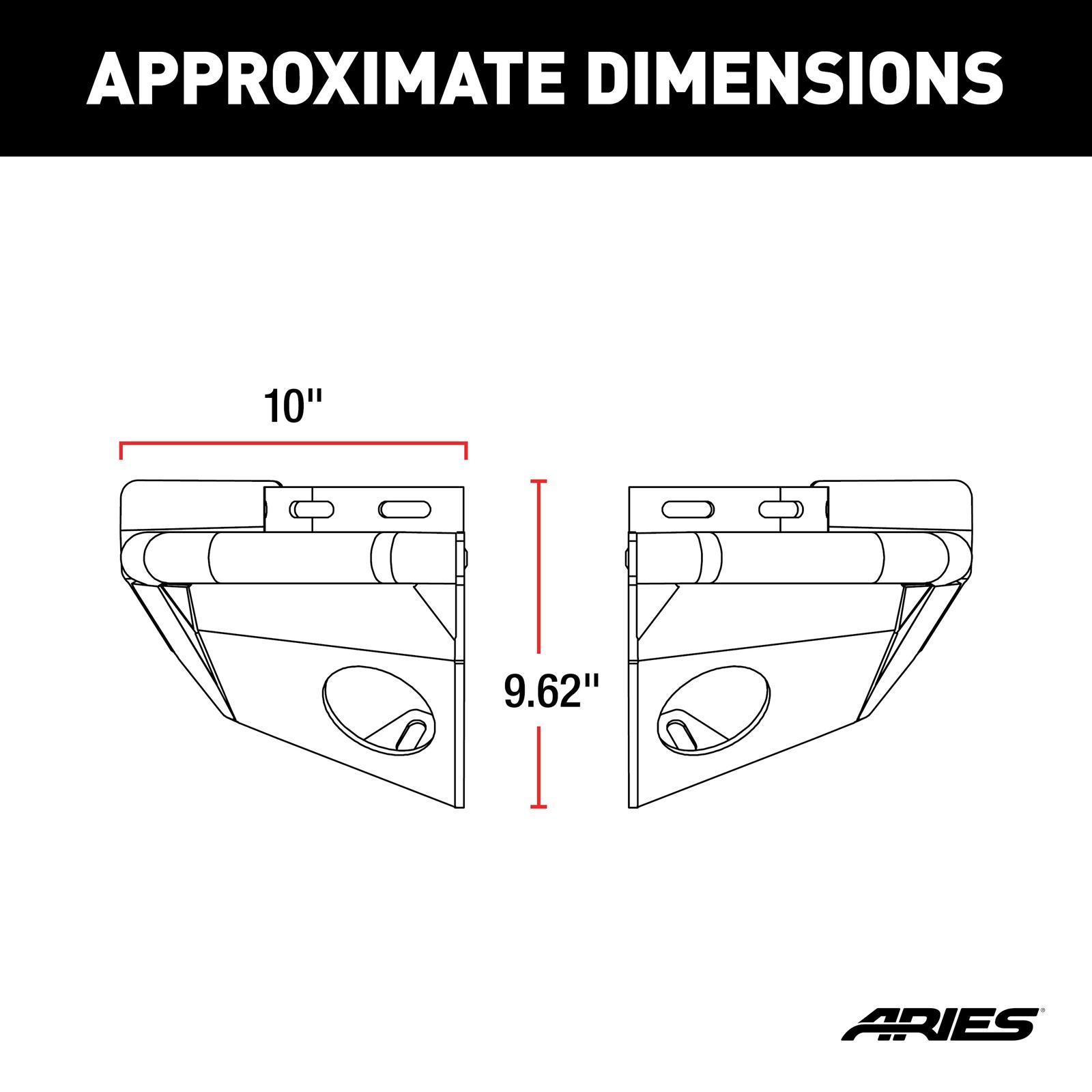 Aries Automotive TrailCrusher Rear Bumper Corner Guards for 2007-2017 WRANGLER, 2018 WRANGLER JK - 2081220 Guards, Steel, Black Powdercoated, Textured, Rear, Jeep, Pair thumbnail 5