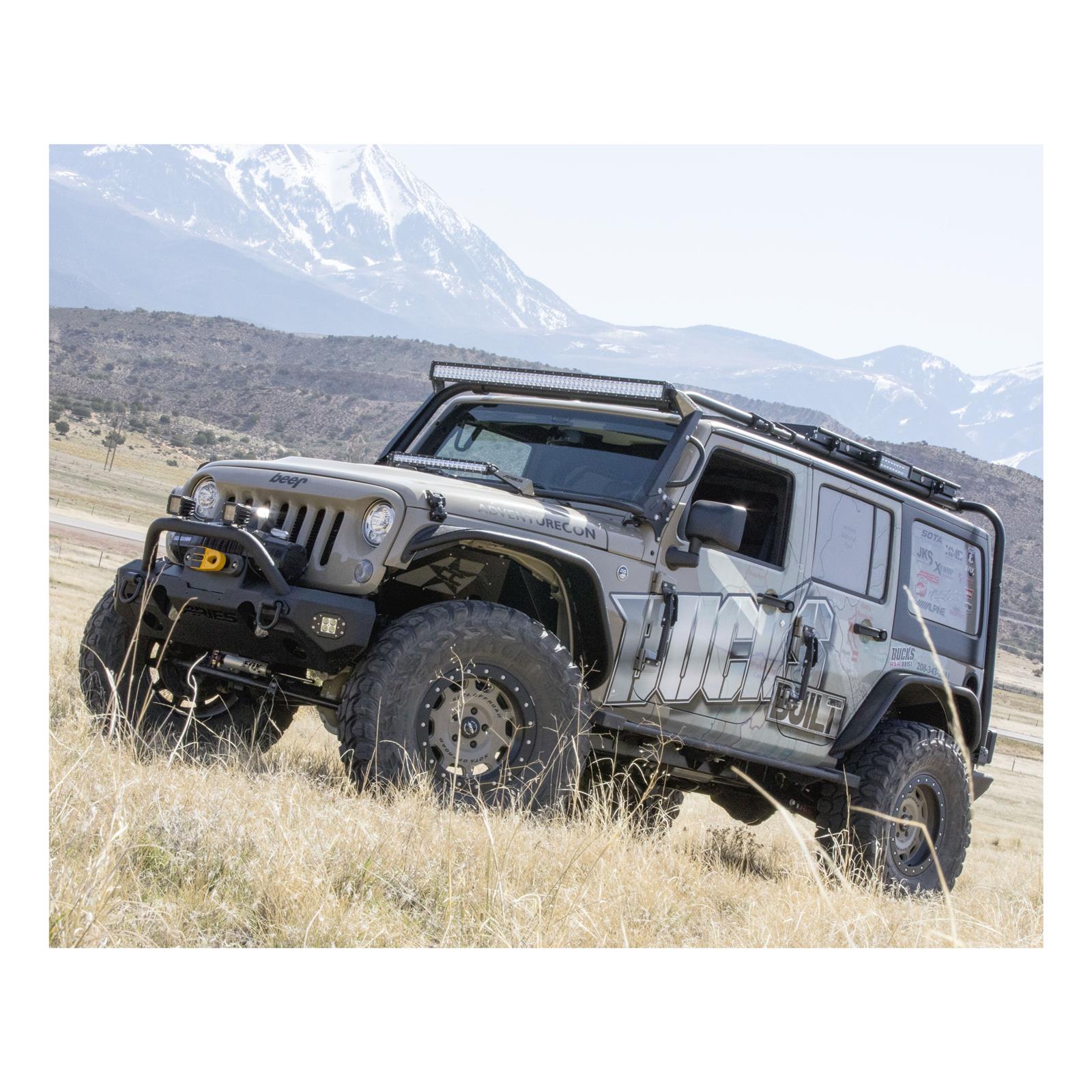 Aries Automotive TrailCrusher Tubular Brush Guards for 2007-2025 WRANGLER, 2018 WRANGLER JK - 2081252 Grille Guards, Guard, Steel, Black Powdercoated, Textured, Jeep, Each thumbnail 2