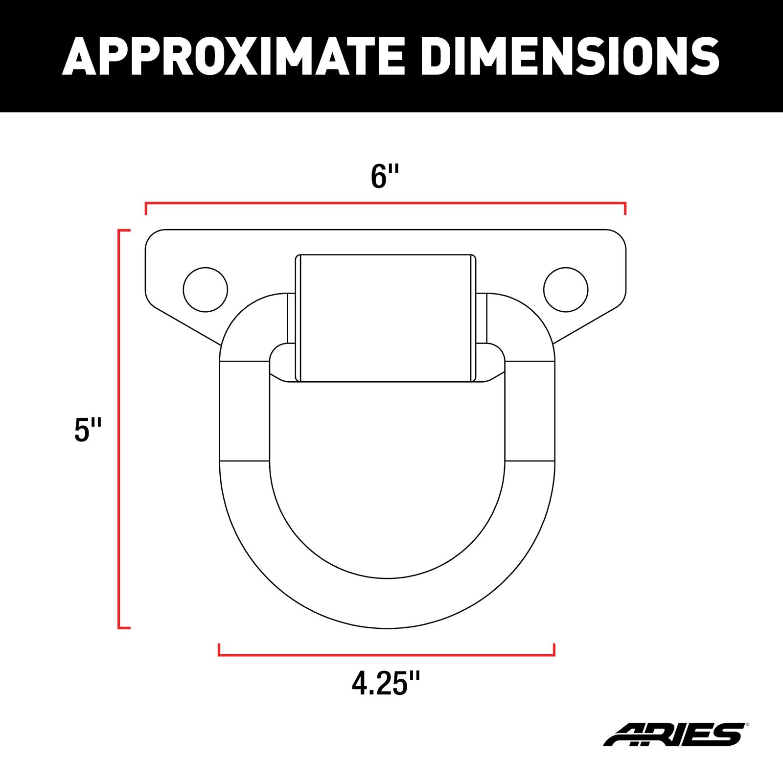 ARIES Automotive Tow Hooks and Covers 2081300 D-Rings, Anti-Rattle, Pair thumbnail 3