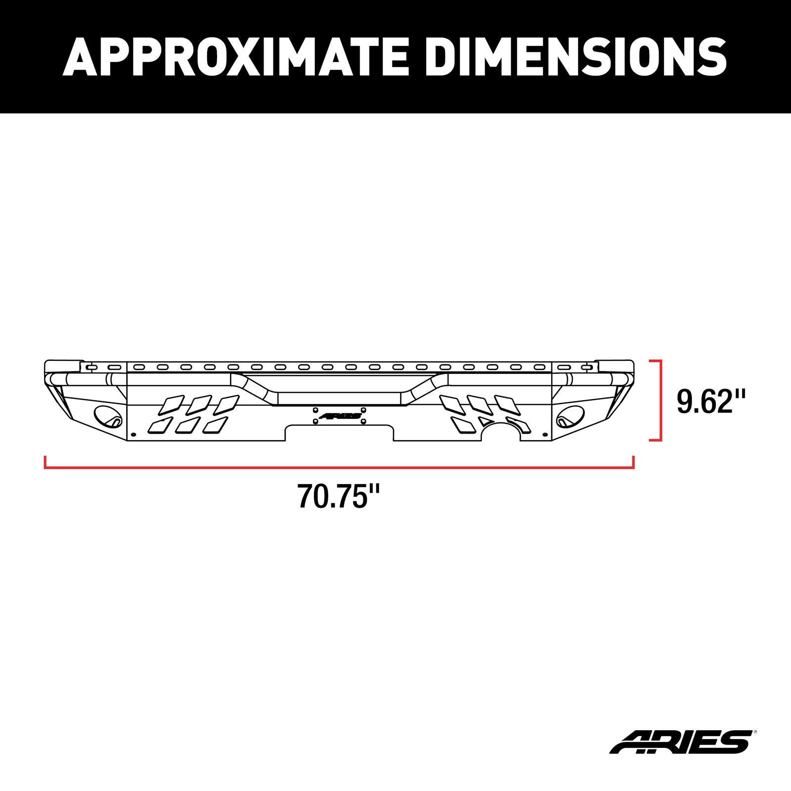 Aries Automotive TrailChaser Rear Bumper with Corner Guards for 2007-2017 WRANGLER, 2018 WRANGLER JK - 2082038 Bumpers, Fabricated, Steel, Black Powdercoated, Textured, Rear, Center Section, Guards, Jeep, Kit thumbnail 5