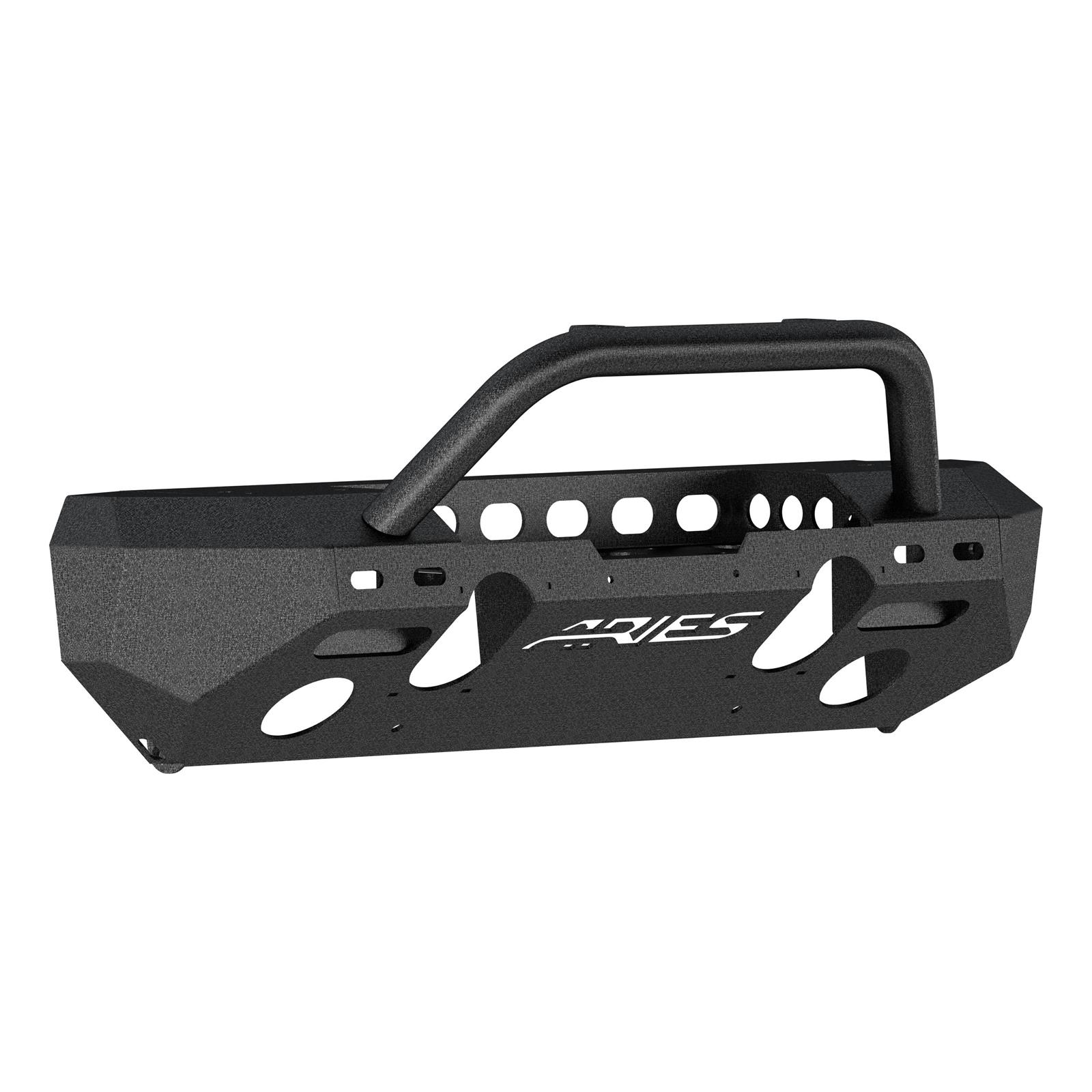Aries Automotive TrailChaser Front Bumper with Corner and Brush Guards for 2007-2017 WRANGLER, 2018 WRANGLER JK - 2082050 Bumpers, Fabricated, Steel, Black Powdercoated, Textured, Front, Center Section, Guards, Guard, Jeep, Kit thumbnail 3