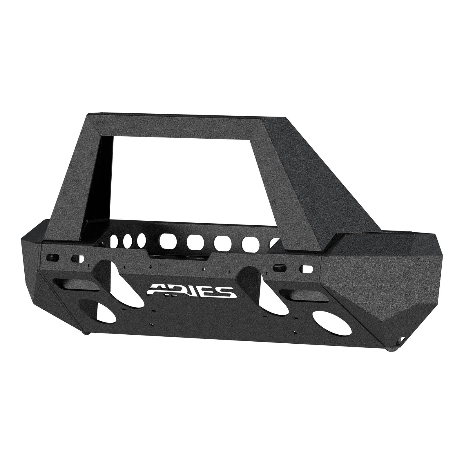 Aries Automotive TrailChaser Front Bumper with Corner and Brush Guards for 2007-2017 WRANGLER, 2018 WRANGLER JK - 2082051 Bumpers, Fabricated, Steel, Black Powdercoated, Textured, Front, Center Section, Guards, Guard, Jeep, Kit thumbnail 4