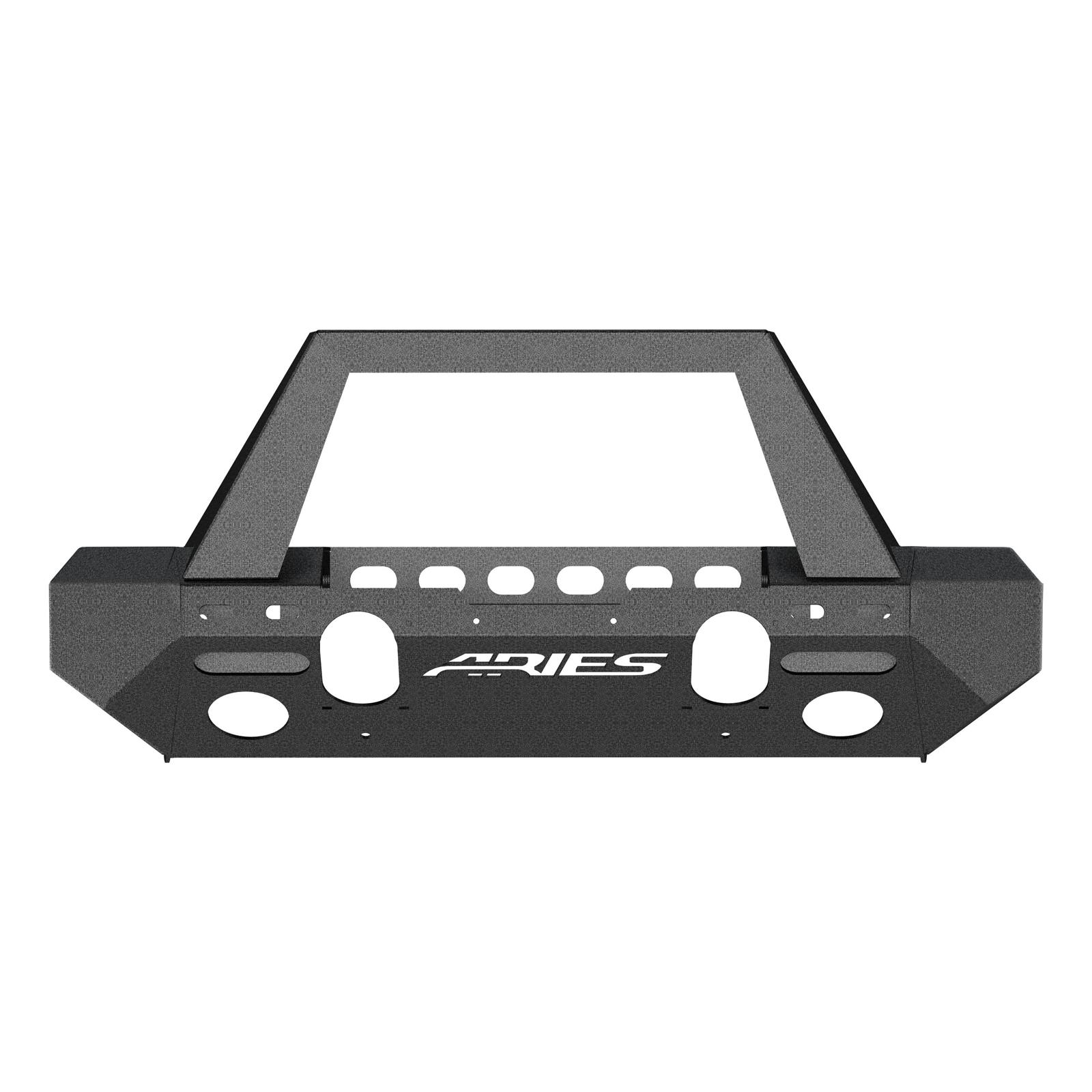 Aries Automotive TrailChaser Front Bumper with Corner and Brush Guards for 2007-2017 WRANGLER, 2018 WRANGLER JK - 2082051 Bumpers, Fabricated, Steel, Black Powdercoated, Textured, Front, Center Section, Guards, Guard, Jeep, Kit thumbnail 6