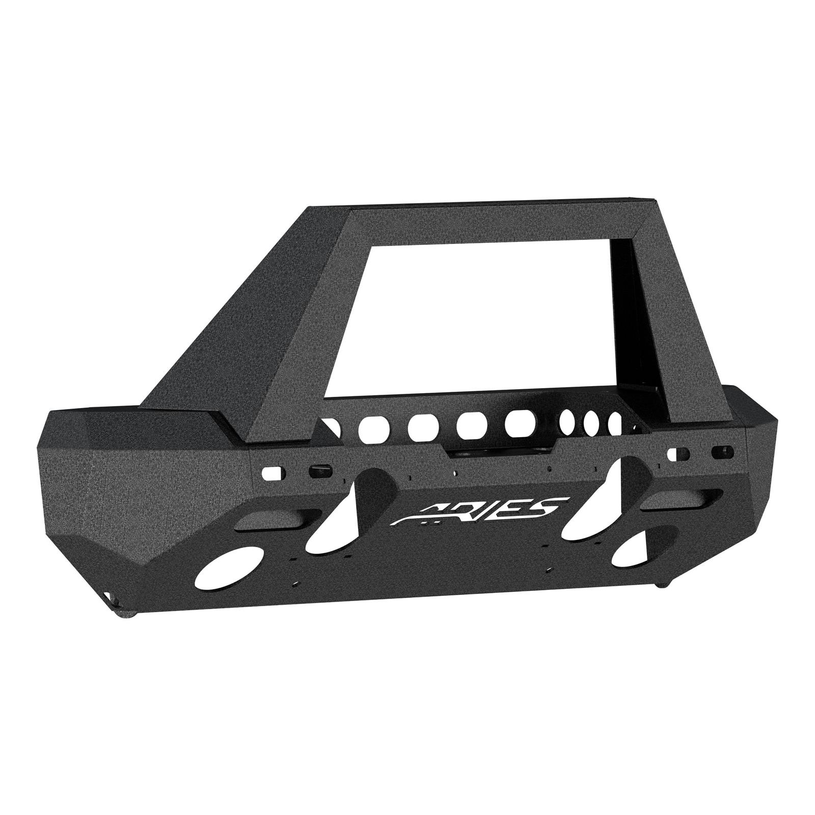 Aries Automotive TrailChaser Front Bumper with Corner and Brush Guards for 2007-2017 WRANGLER, 2018 WRANGLER JK - 2082051 Bumpers, Fabricated, Steel, Black Powdercoated, Textured, Front, Center Section, Guards, Guard, Jeep, Kit thumbnail 5