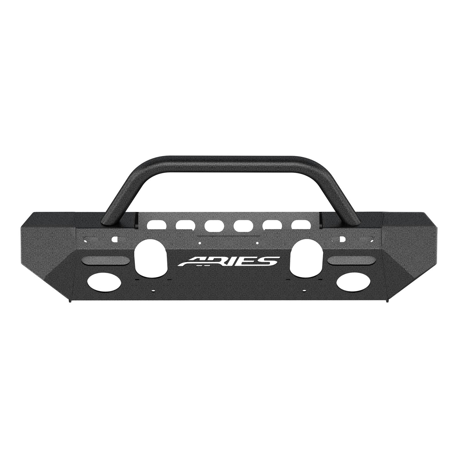 Aries Automotive TrailChaser Front Bumper with Corner and Brush Guards for 2007-2017 WRANGLER, 2018 WRANGLER JK - 2082054 Bumpers, Fabricated, Aluminum, Black Powdercoated, Textured, Front, Center Section, Guards, Guard, Jeep, Kit thumbnail 5
