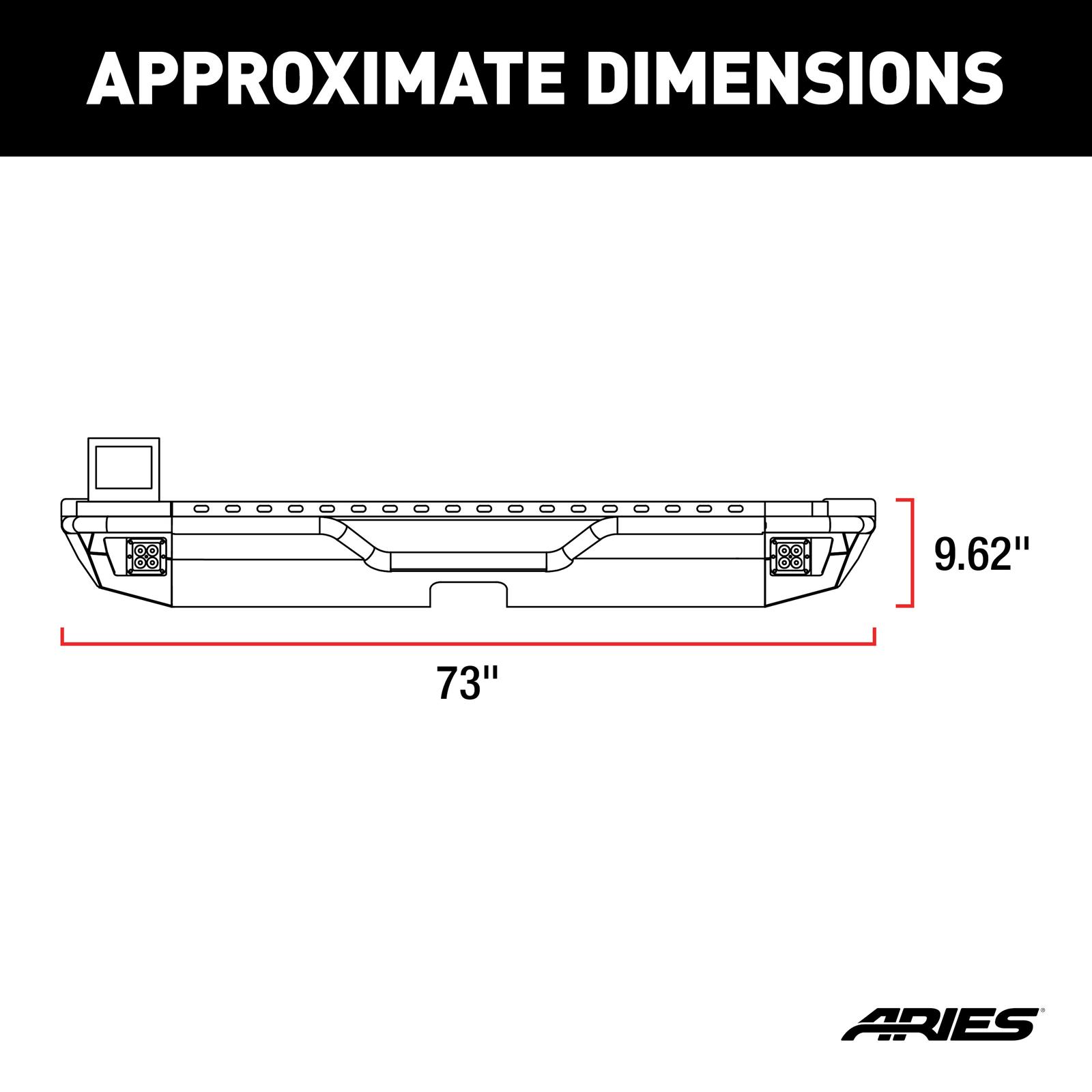 Aries Automotive TrailChaser Rear Bumper with Corner Guards and LEDs for 2018-2025 WRANGLER - 2082083 Bumpers, Fabricated, Aluminum, Black Powdercoated, Textured, Rear, Center Section, Guards, Jeep, Kit thumbnail 5