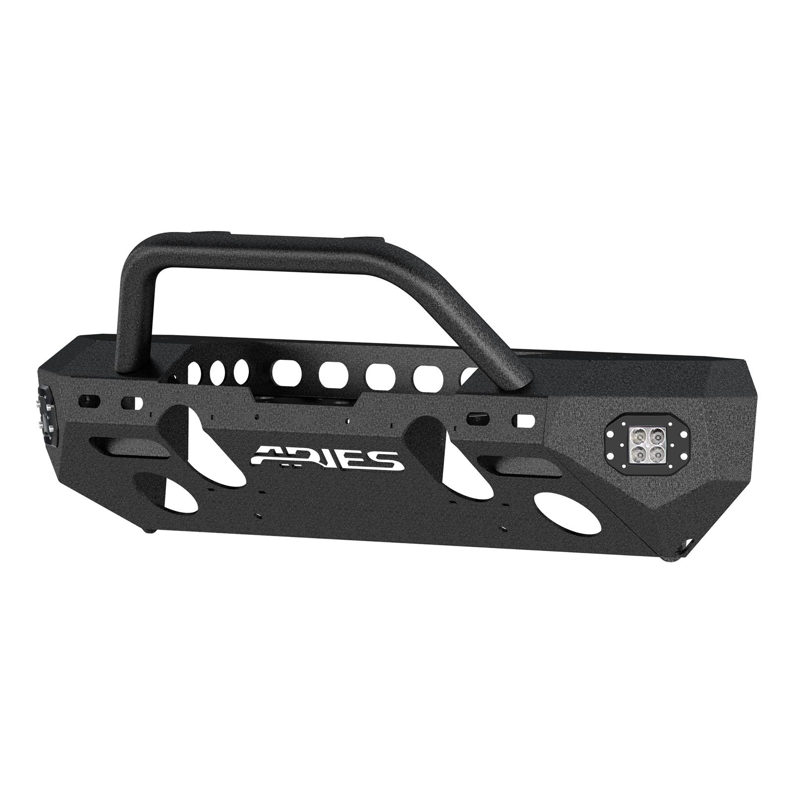 Aries Automotive TrailChaser Front Bumper with Corner and Brush Guards for 2020-2025 GLADIATOR, 2018-2025 WRANGLER - 2082094 Bumpers, Fabricated, Aluminum, Black Powdercoated, Textured, Front, Center Section, Guards, Guard, Jeep, Kit thumbnail 2