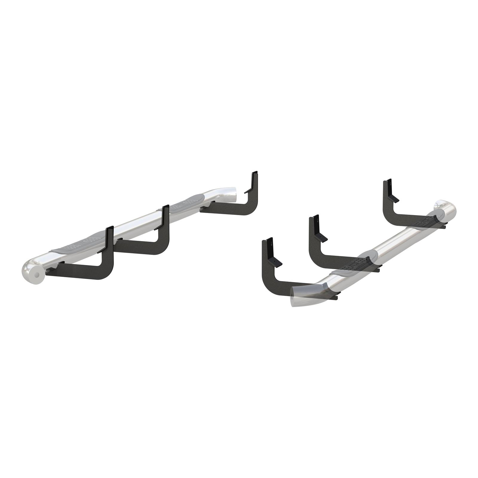 Aries Automotive 3 in. Round Side Bars for 2004-2024 TITAN, 2016-2024 TITAN XD - 209042-2 Step Bars, Stainless Steel, Polished, Diameter, 86.420 Length, Nissan, Pair thumbnail 4