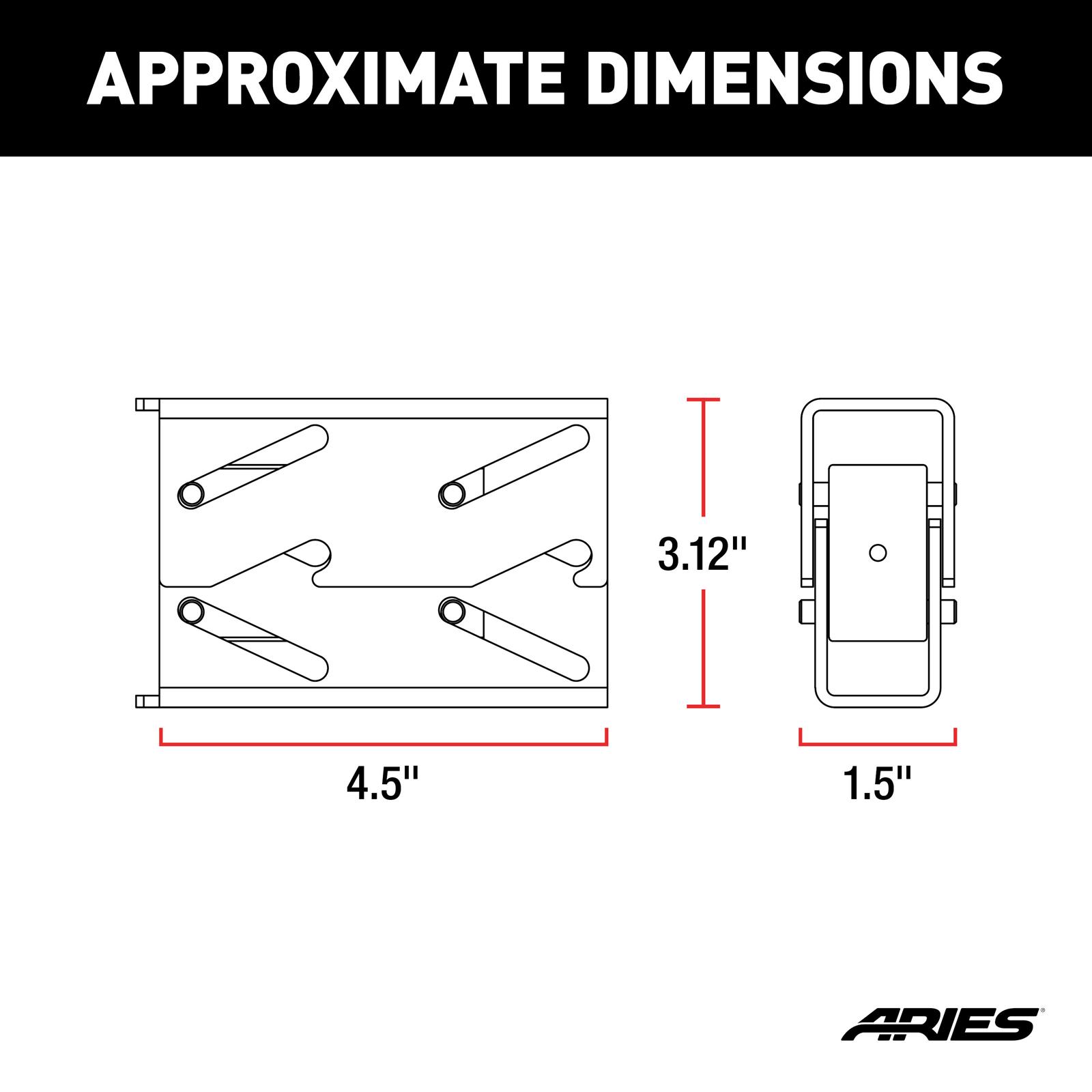 Aries Automotive Headache Rack Stake Pocket Anchors 2090613 and Window Guard Components, Stainless Steel, Natural, Mounting Bracket, Anchors, Pair thumbnail 6