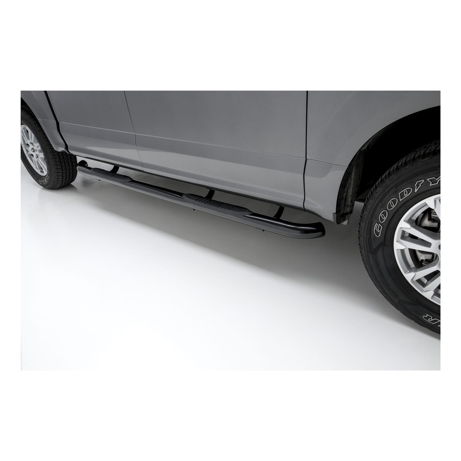 Aries Automotive 3 in. Round Side Bars 213043 Step Bars, Stainless Steel, Black Powdercoated, Gloss, 3.00 Diameter, 90.980 Length, Ford, Pair thumbnail 2