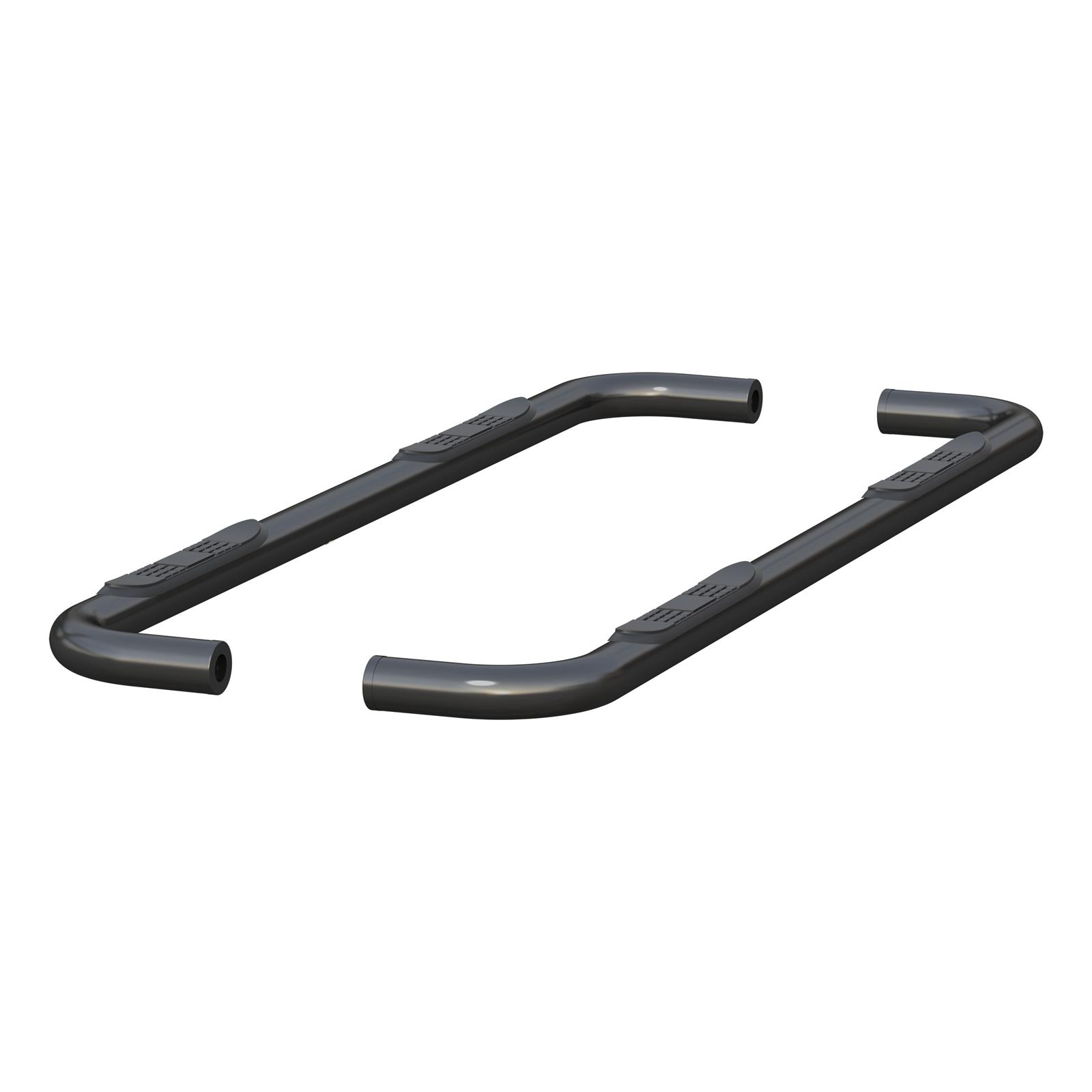 Aries Automotive 3 in. Round Side Bars 214053 Step Bars, Stainless Steel, Black Powdercoated, Gloss, 3.00 Diameter, 87.680 Length, Chevrolet, GMC, Pair