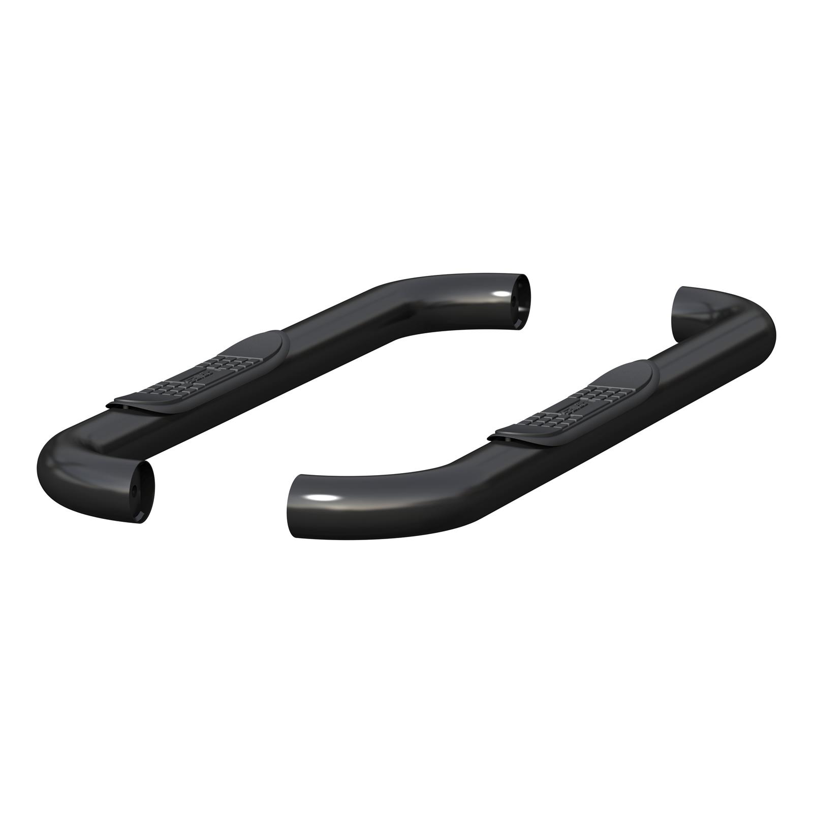 Aries Automotive 3 in. Round Side Bars 215039 Step Bars, Stainless Steel, Black Powdercoated, Gloss, 3.00 Diameter, 53.200 Length, Dodge, Pair thumbnail 4