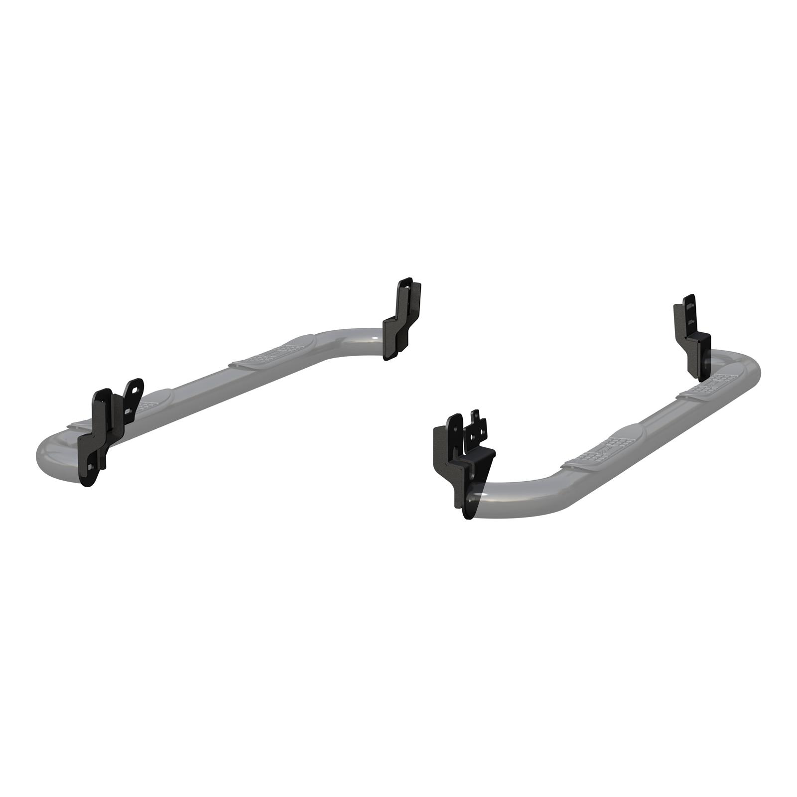 Aries Automotive 3 in. Round Side Bars for 2011-2018 1500, 2019-2024 1500 CLASSIC, 2009-2010 RAM - 215040 Step Bars, Stainless Steel, Black Powdercoated, Gloss, 3.00 Diameter, 73.310 Length, Dodge, Pair thumbnail 7