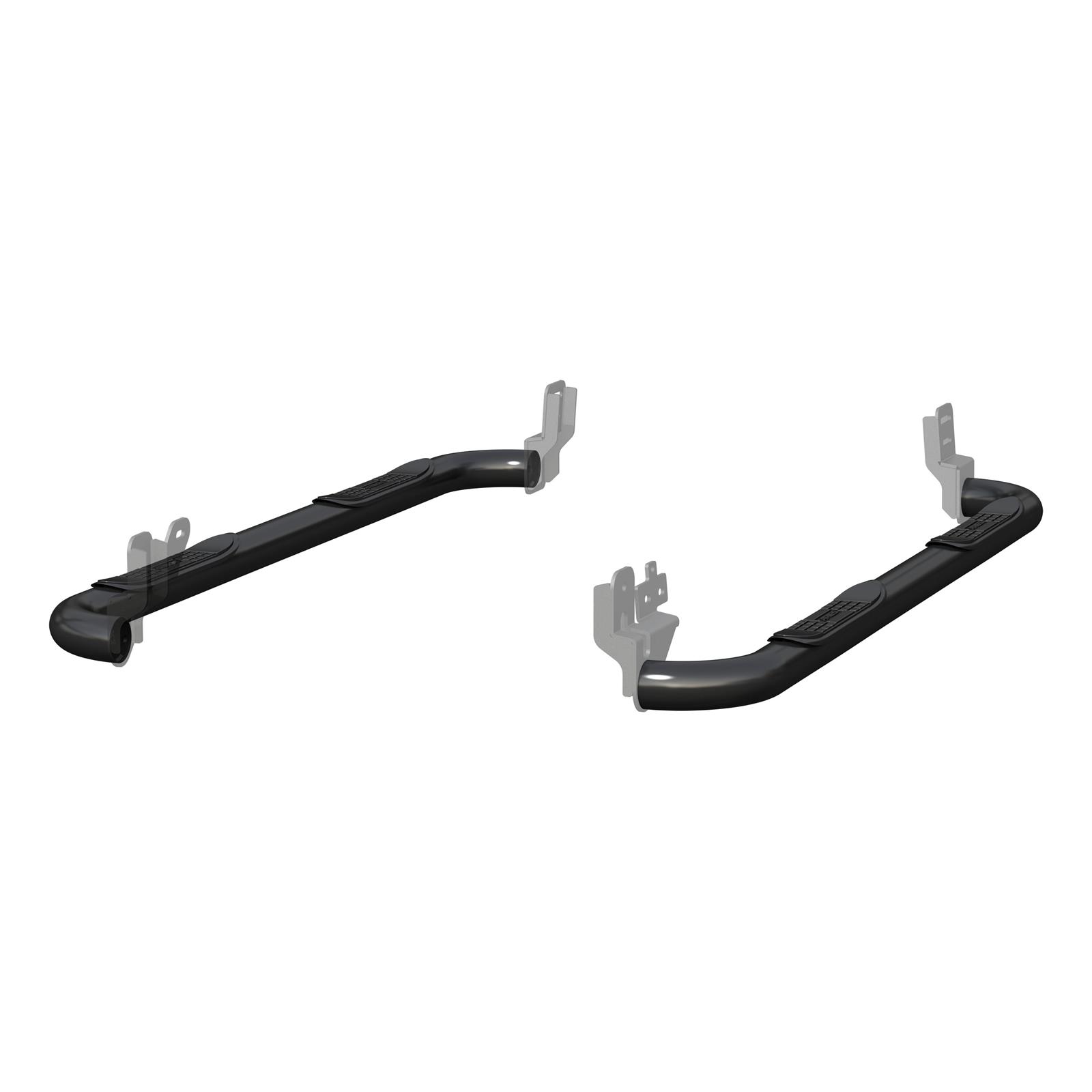 Aries Automotive 3 in. Round Side Bars for 2011-2018 1500, 2019-2024 1500 CLASSIC, 2009-2010 RAM - 215040 Step Bars, Stainless Steel, Black Powdercoated, Gloss, 3.00 Diameter, 73.310 Length, Dodge, Pair thumbnail 6